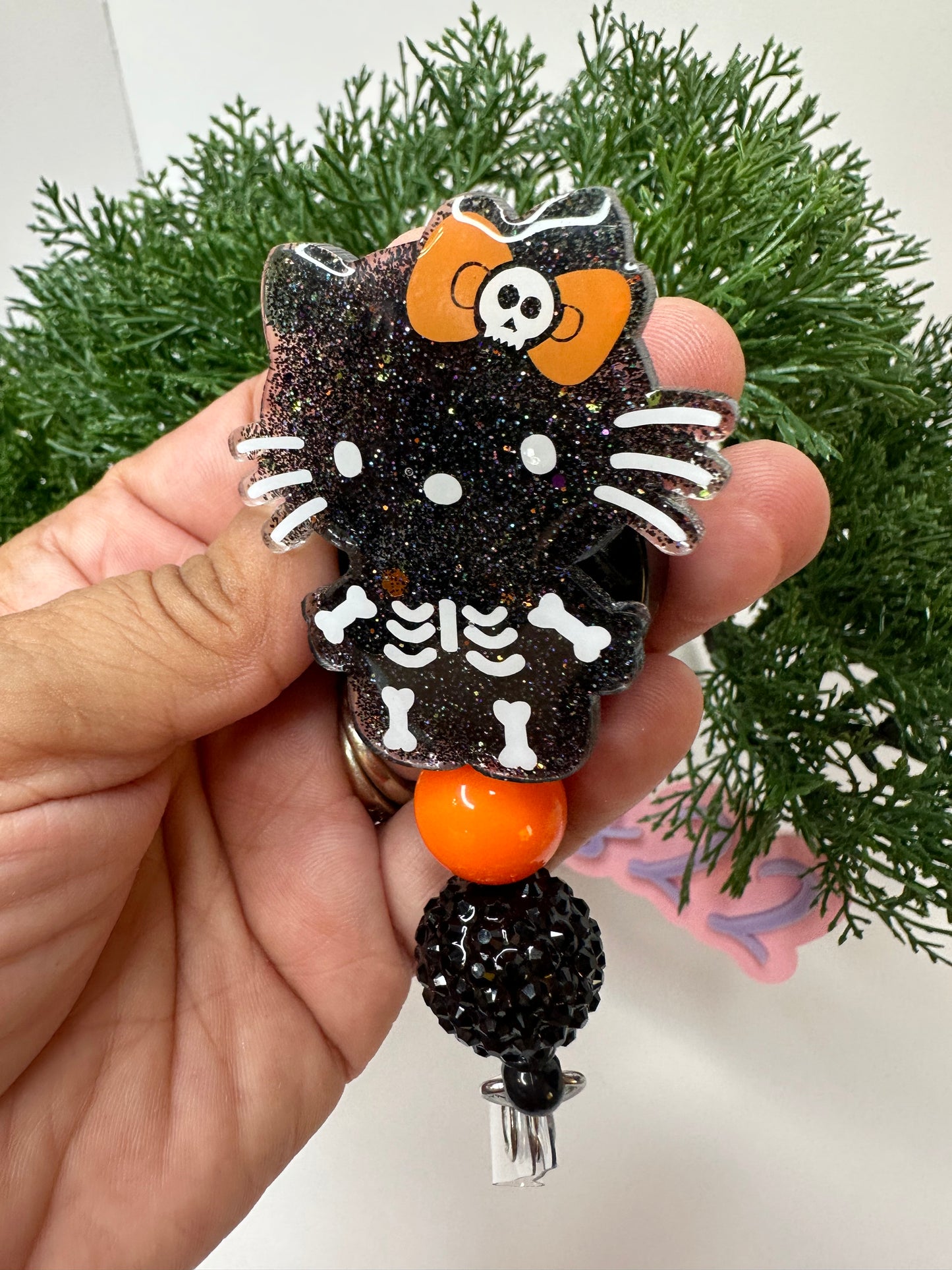 Kitty Skeleton Badge Reel