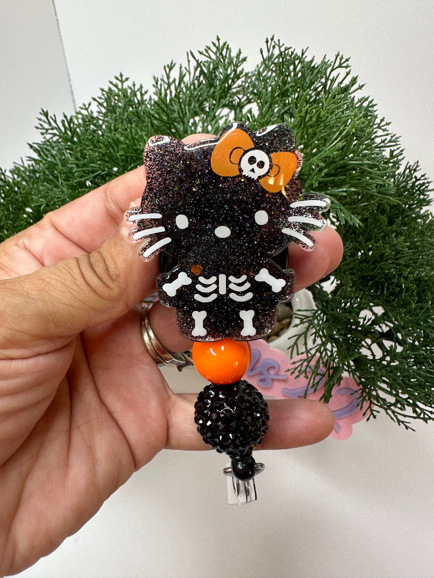 Kitty Skeleton Badge Reel