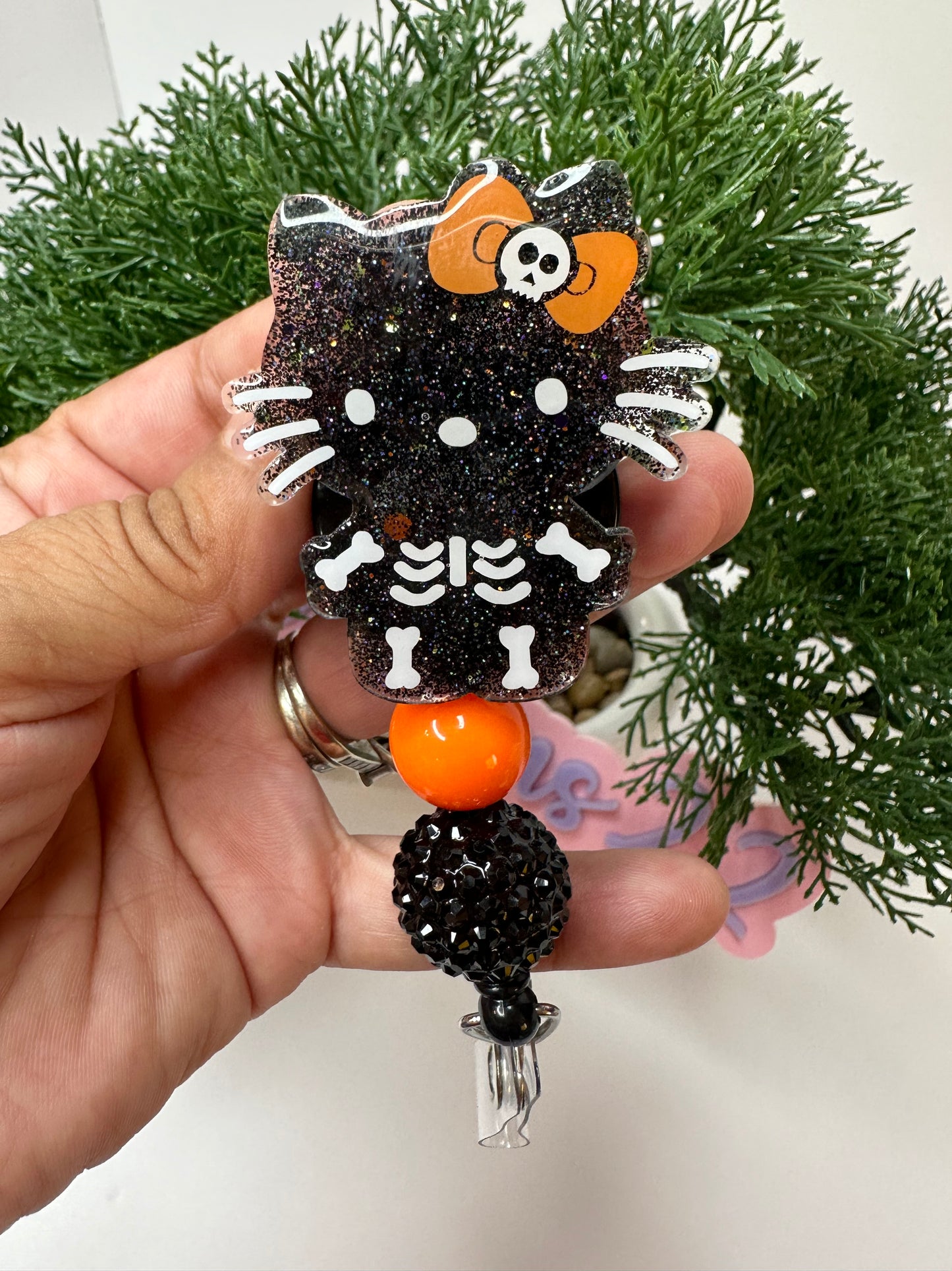 Kitty Skeleton Badge Reel