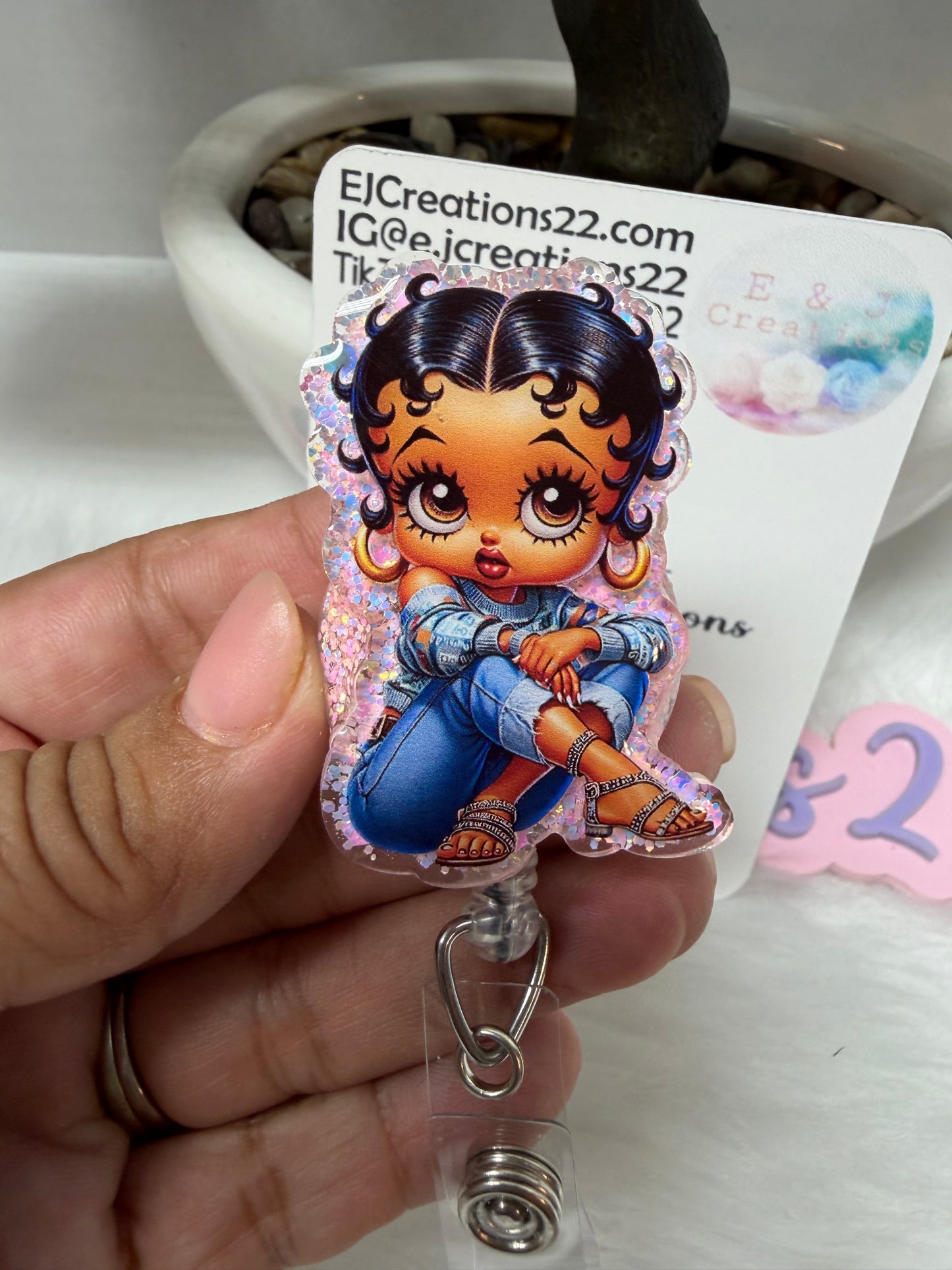 Cute AfricanBetty Badge Reel