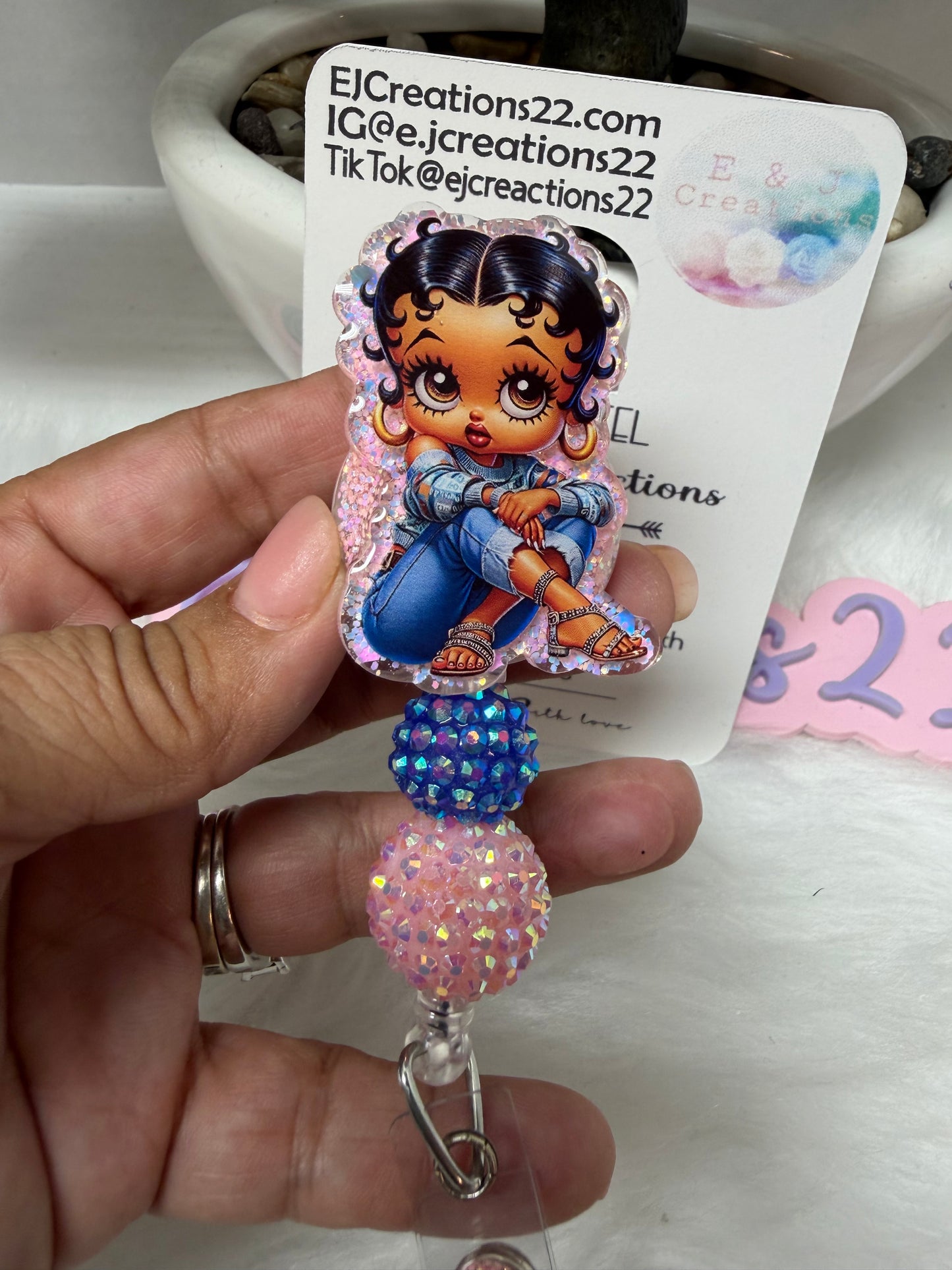 Cute AfricanBetty Badge Reel