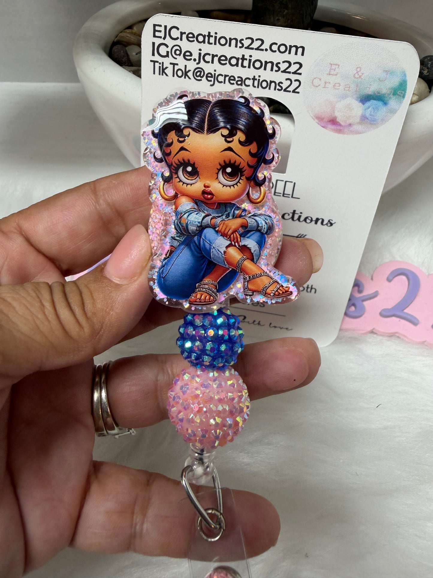 Cute AfricanBetty Badge Reel