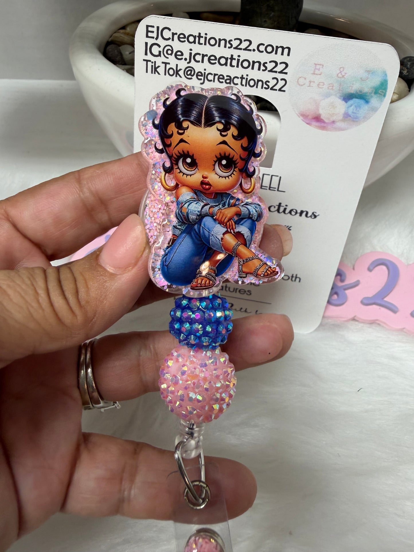 Cute AfricanBetty Badge Reel