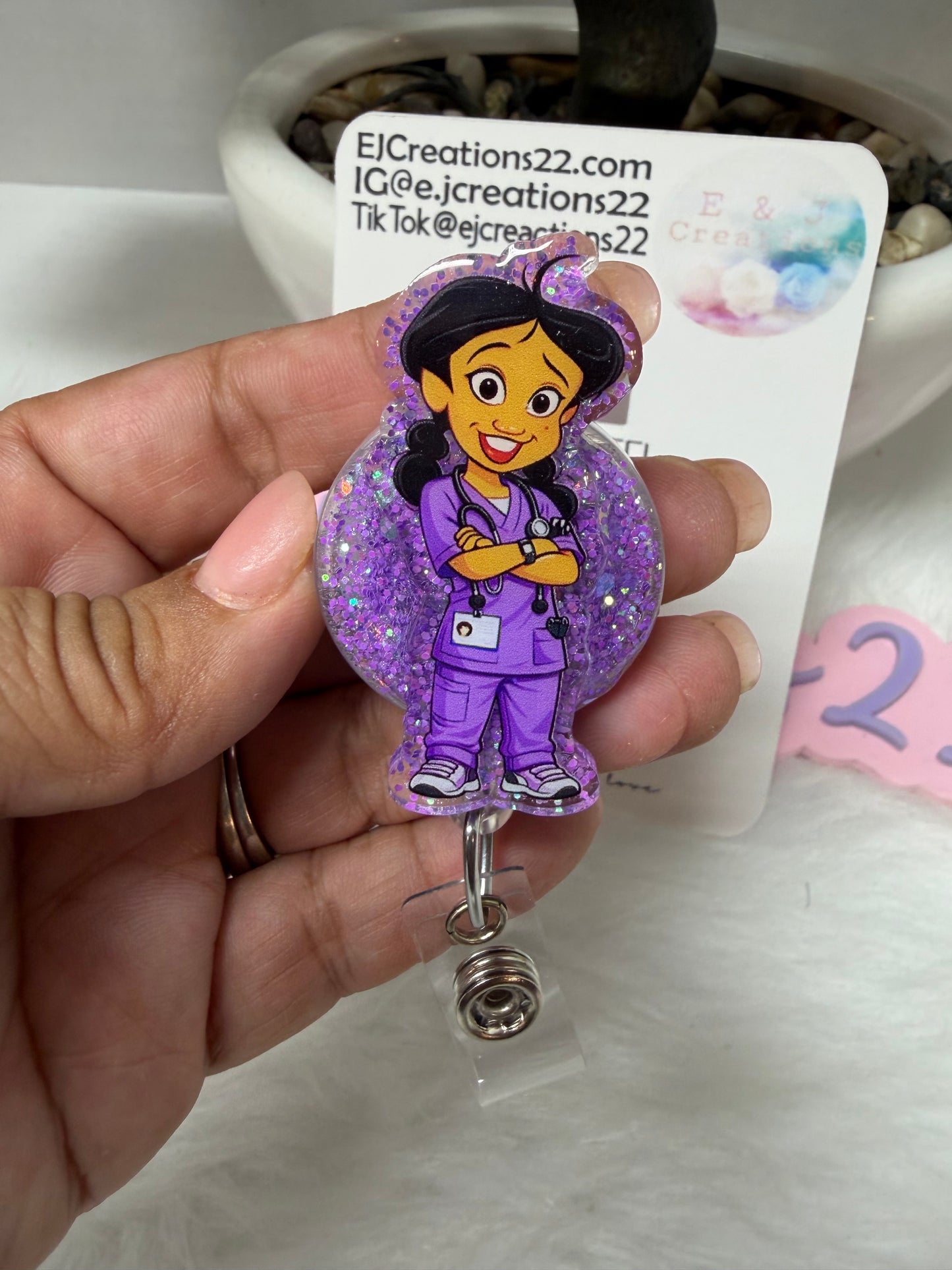 Purple Medical Girlie Badge Reel