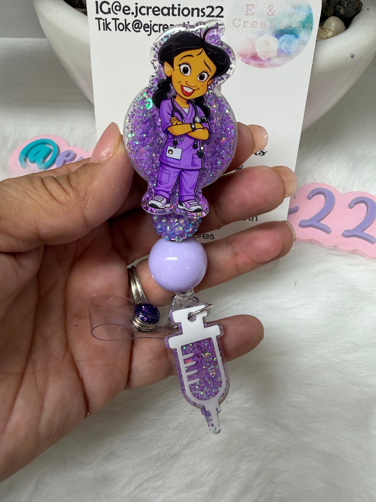 Purple Medical Girlie Badge Reel