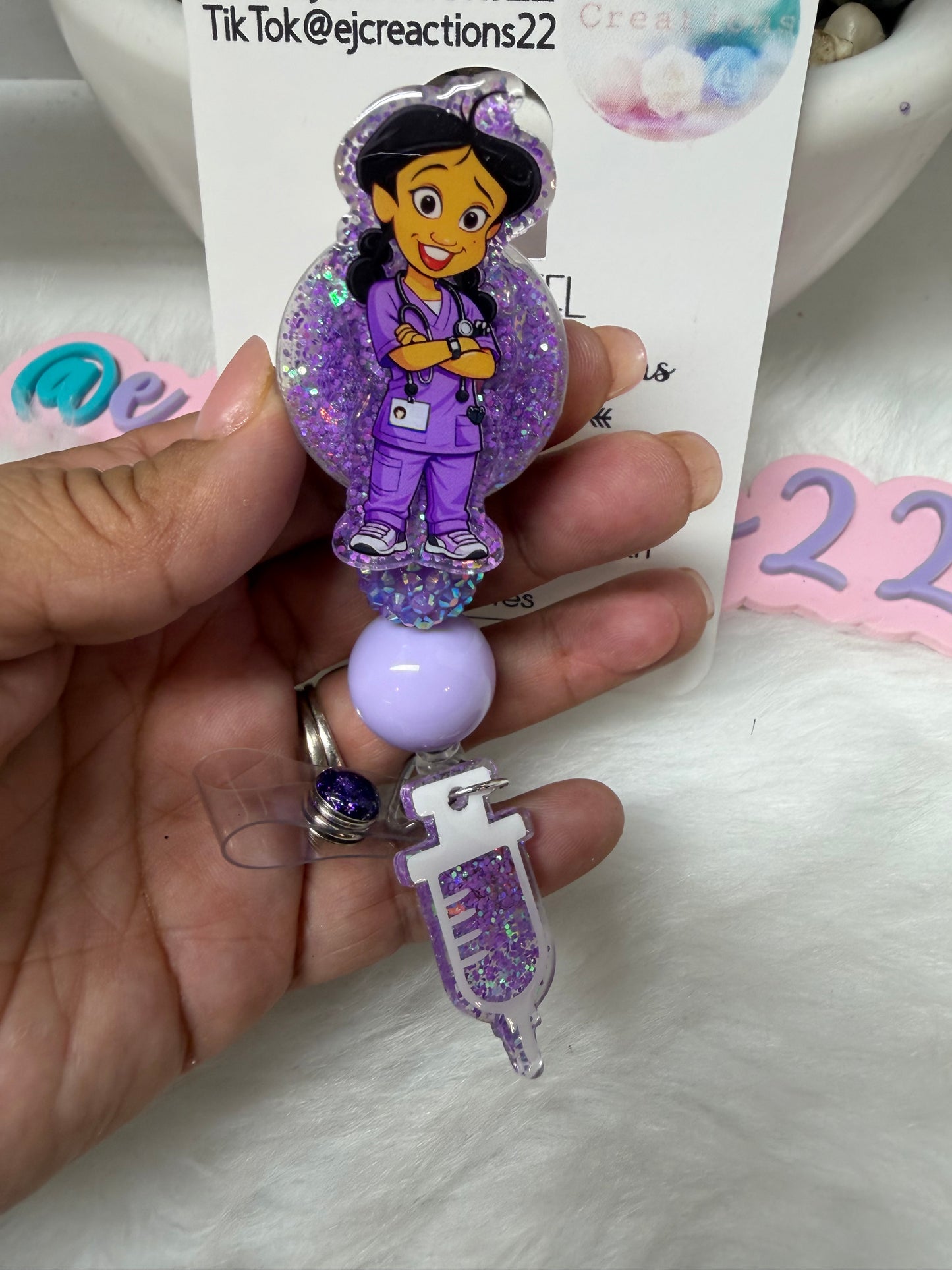 Purple Medical Girlie Badge Reel