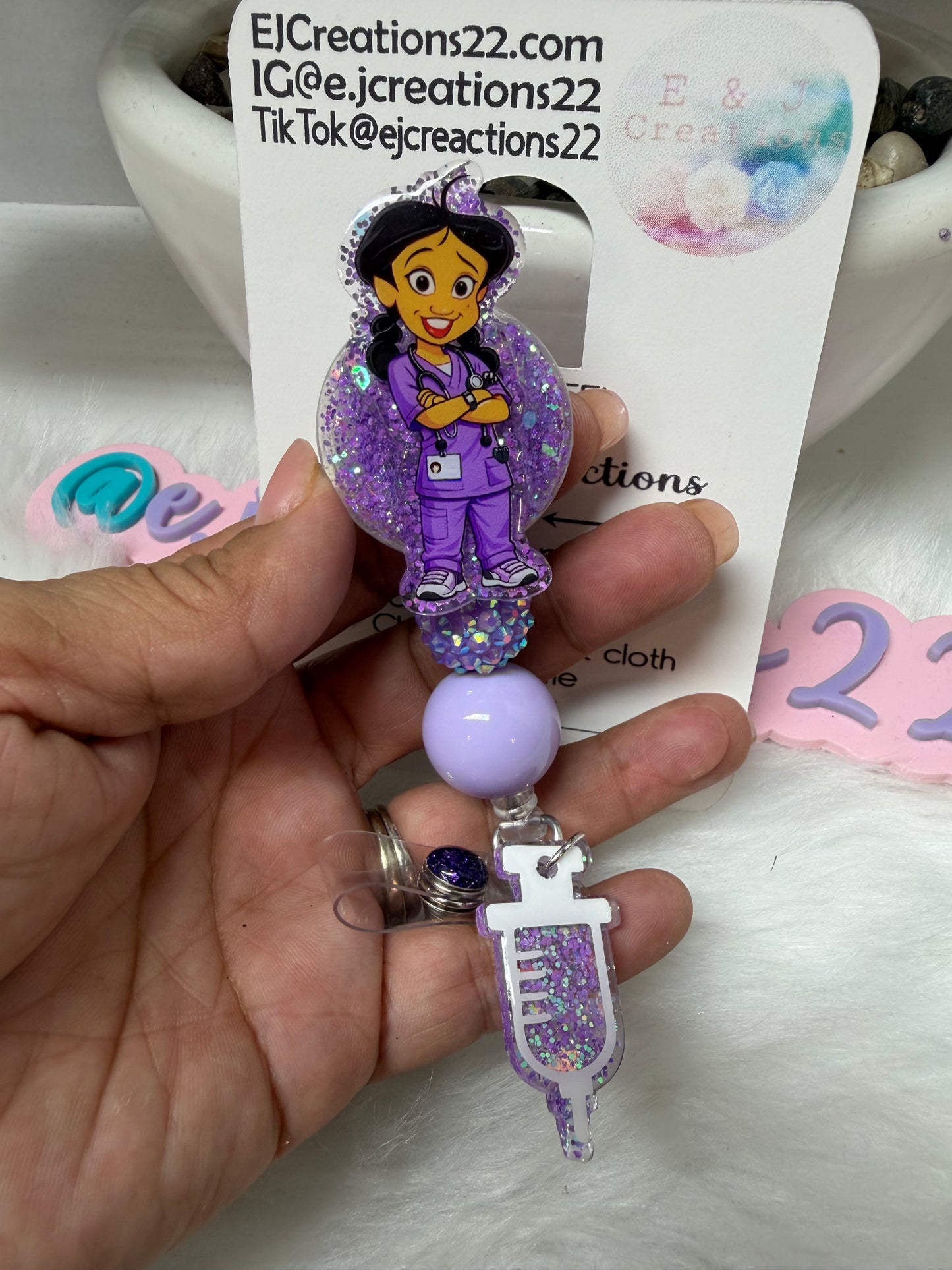 Purple Medical Girlie Badge Reel
