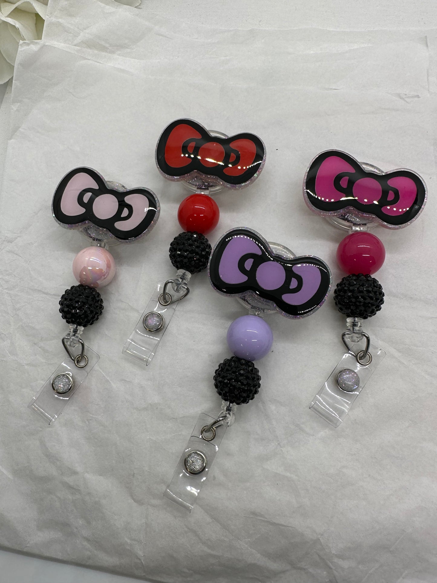 Kitty Bow Badge Reel