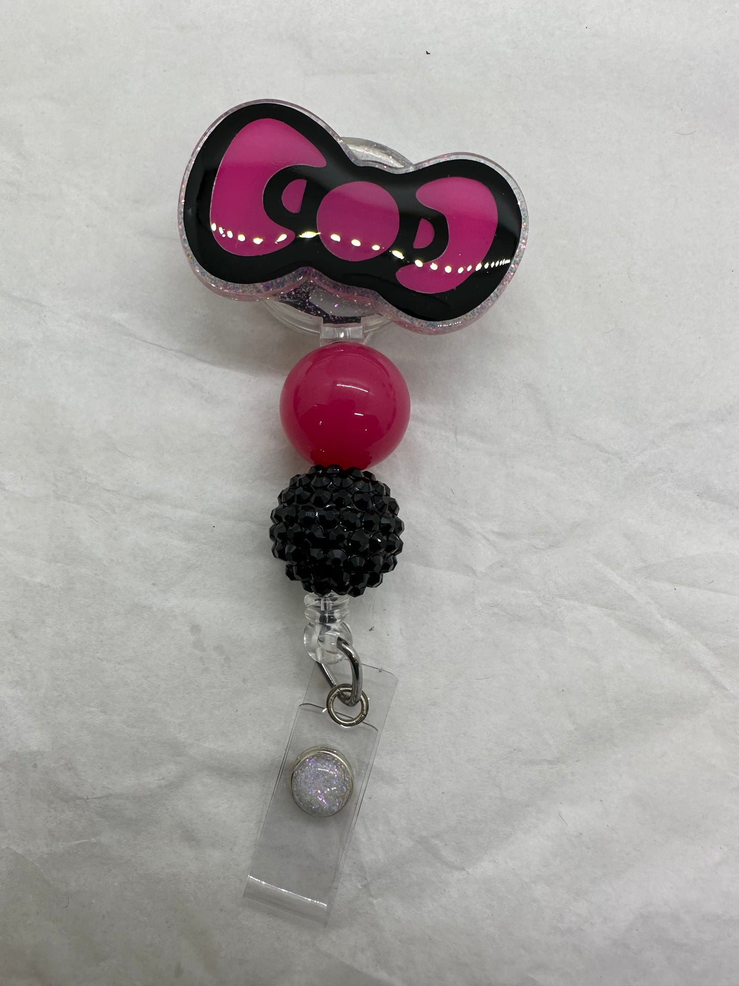 Kitty Bow Badge Reel