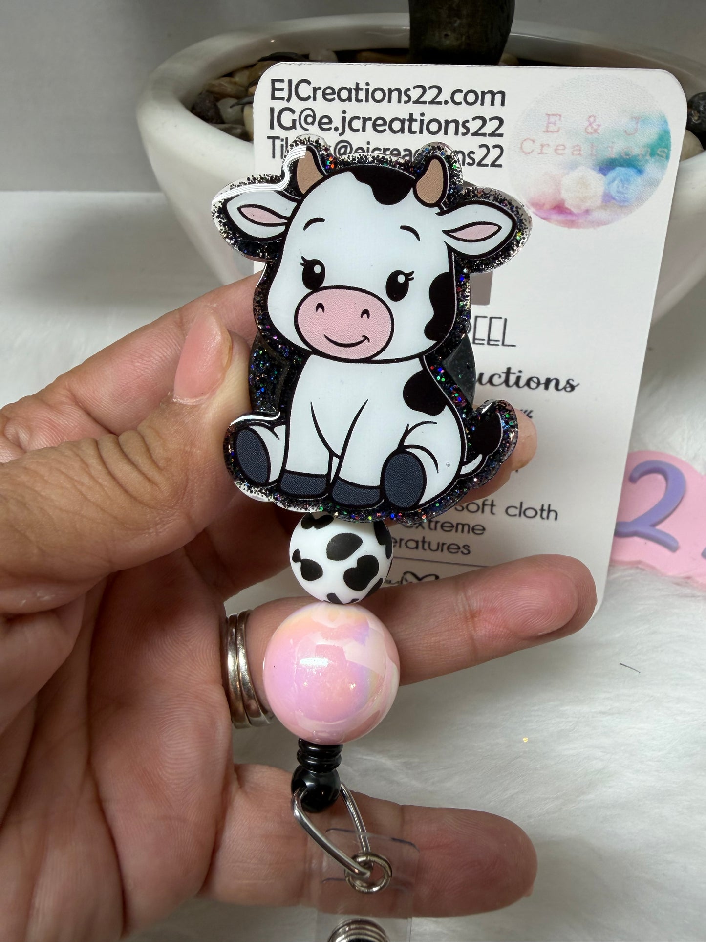 Baby Cow Badge Reel