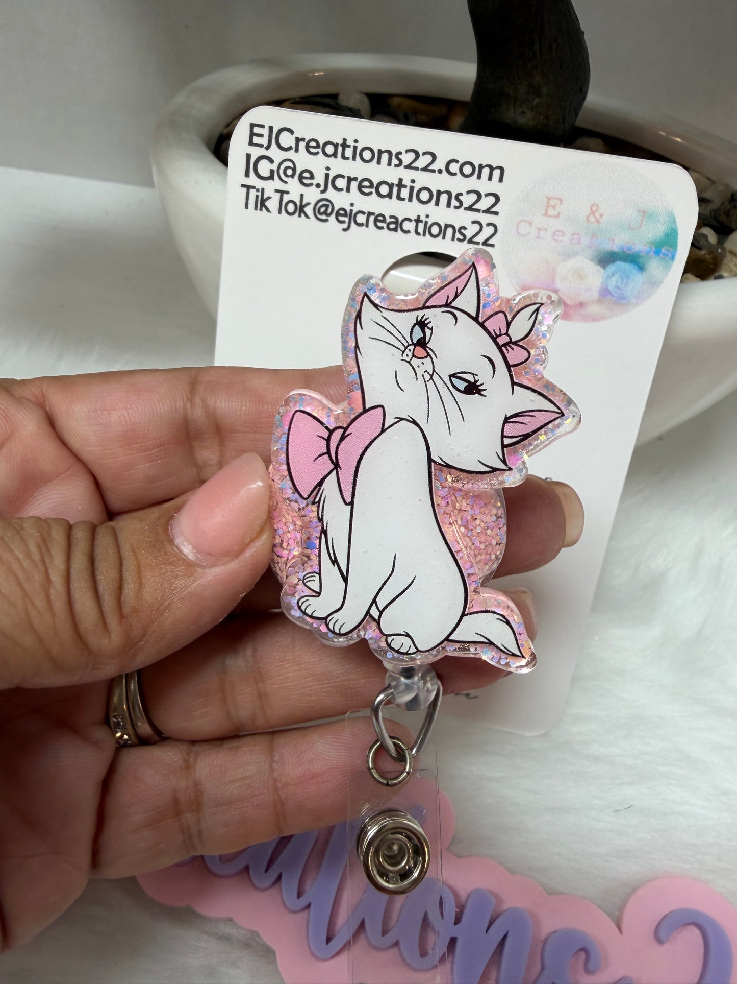 Classy and Sassy Cat Badge Reel