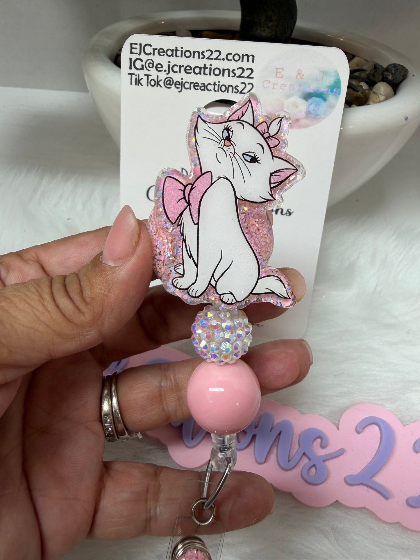 Classy and Sassy Cat Badge Reel