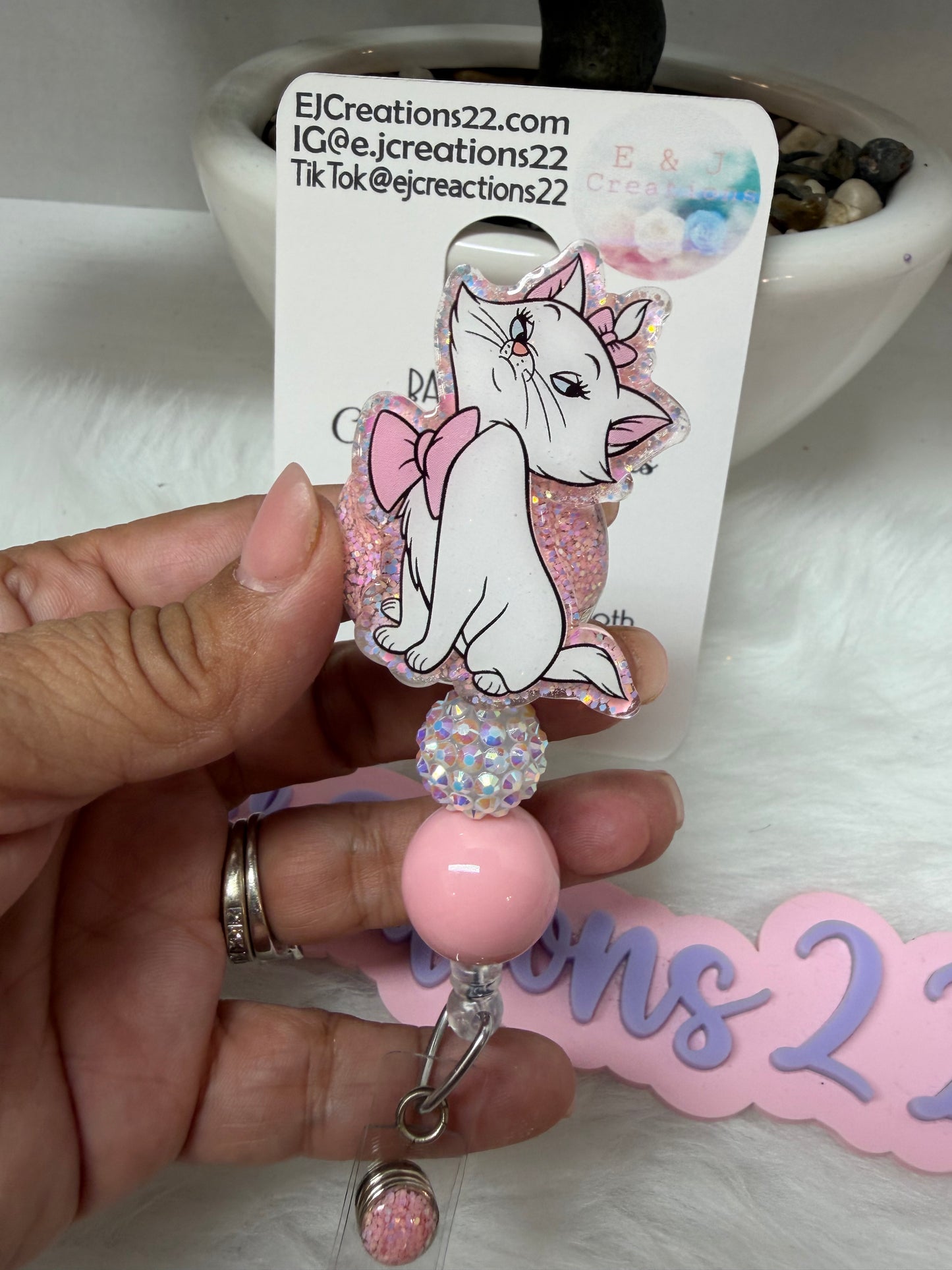 Classy and Sassy Cat Badge Reel