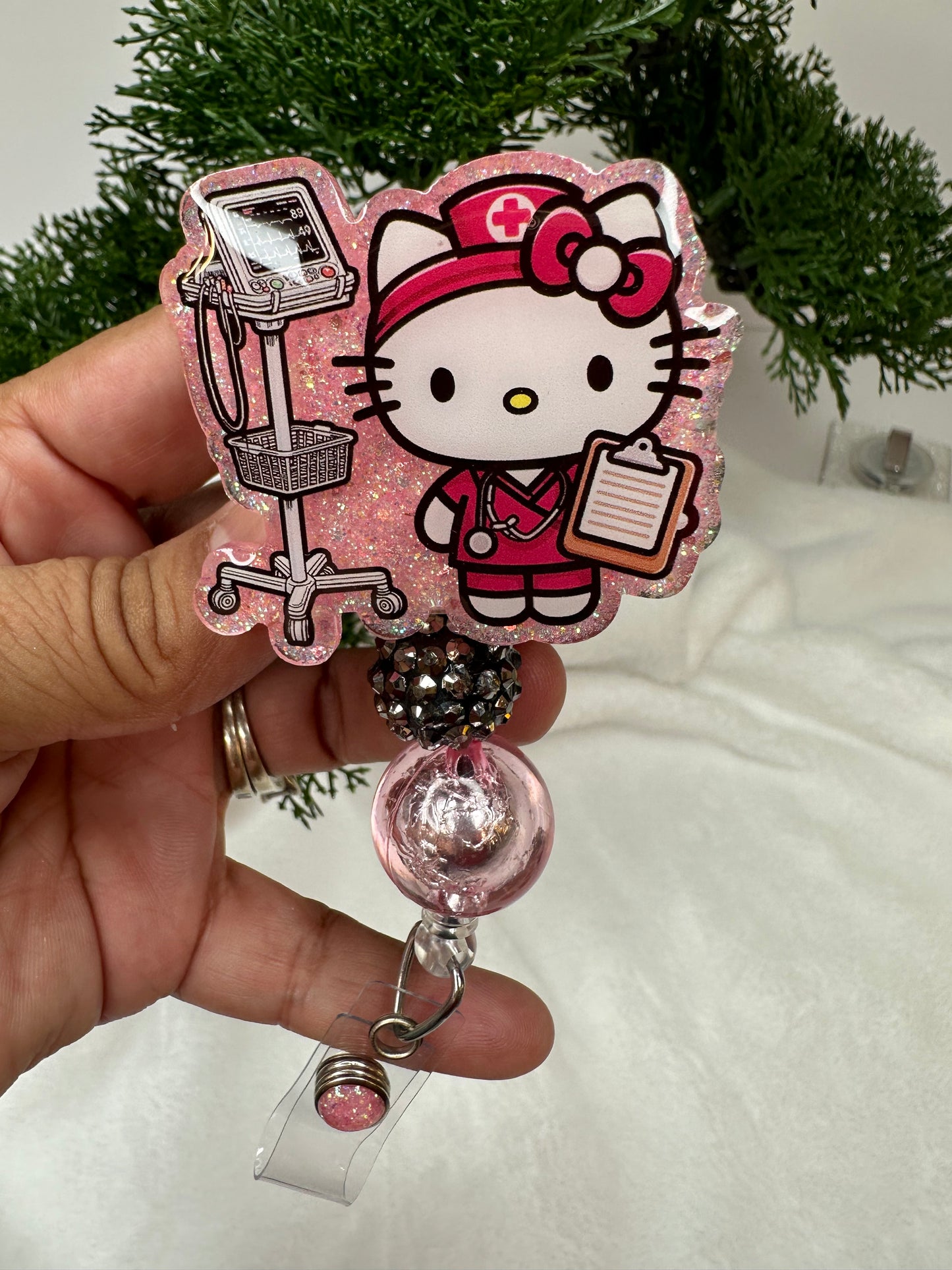 Kitty CNA/ CMA/ MA Nurse Badge Reel