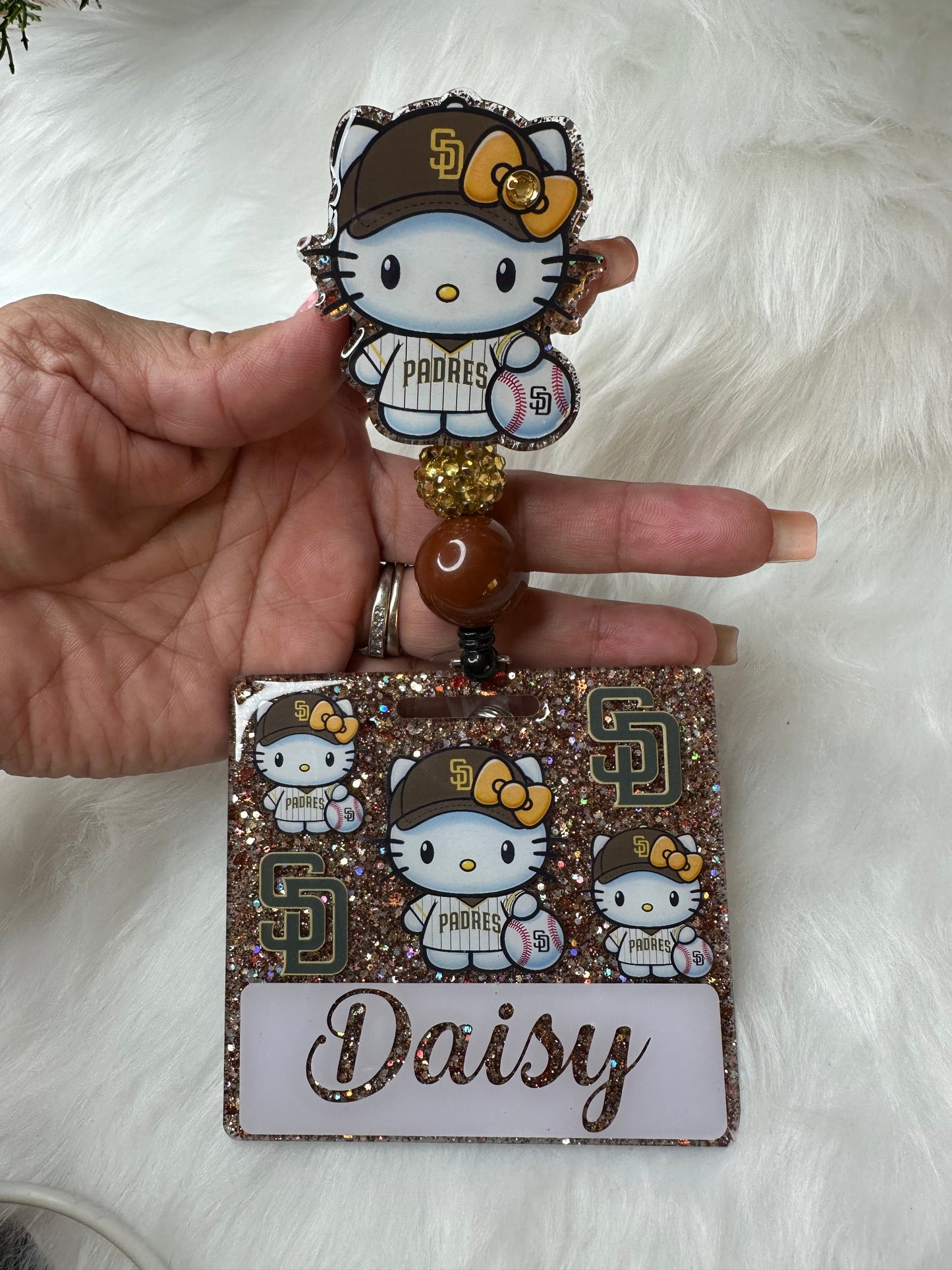 HK Gold Brown Baseball Badge Buddy Set