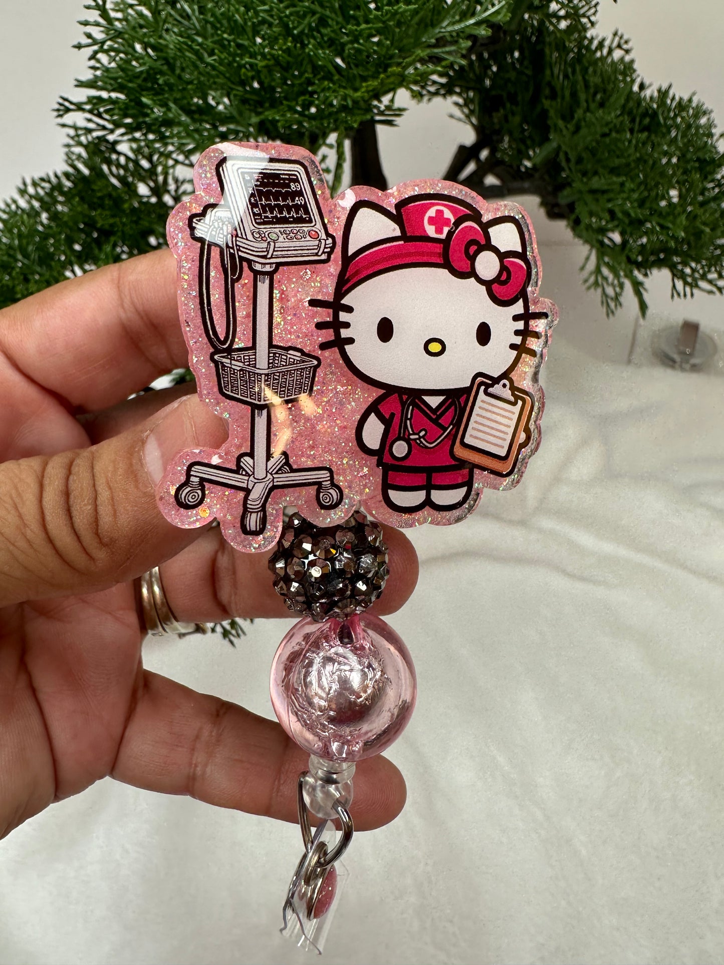 Kitty CNA/ CMA/ MA Nurse Badge Reel