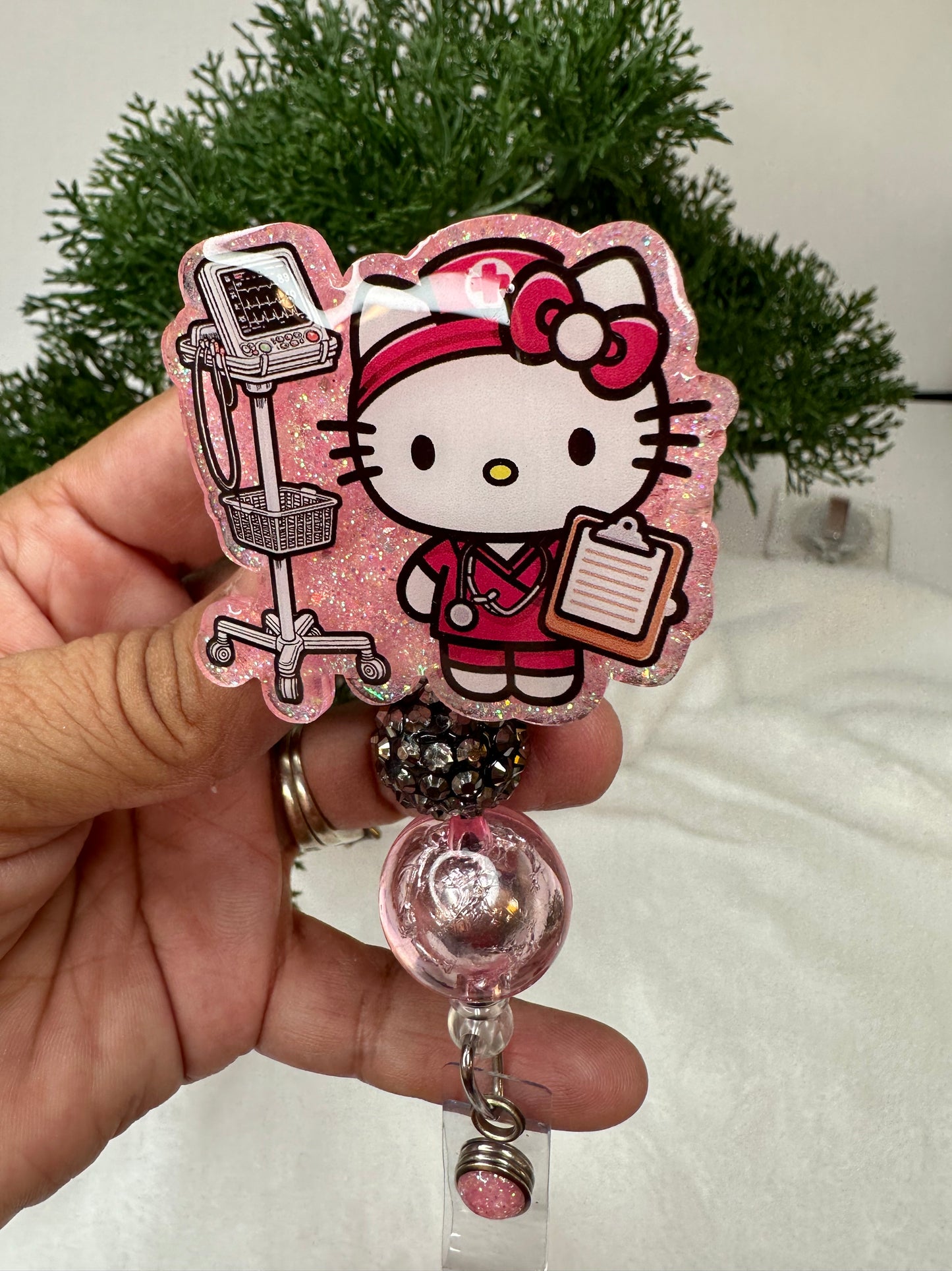 Kitty CNA/ CMA/ MA Nurse Badge Reel