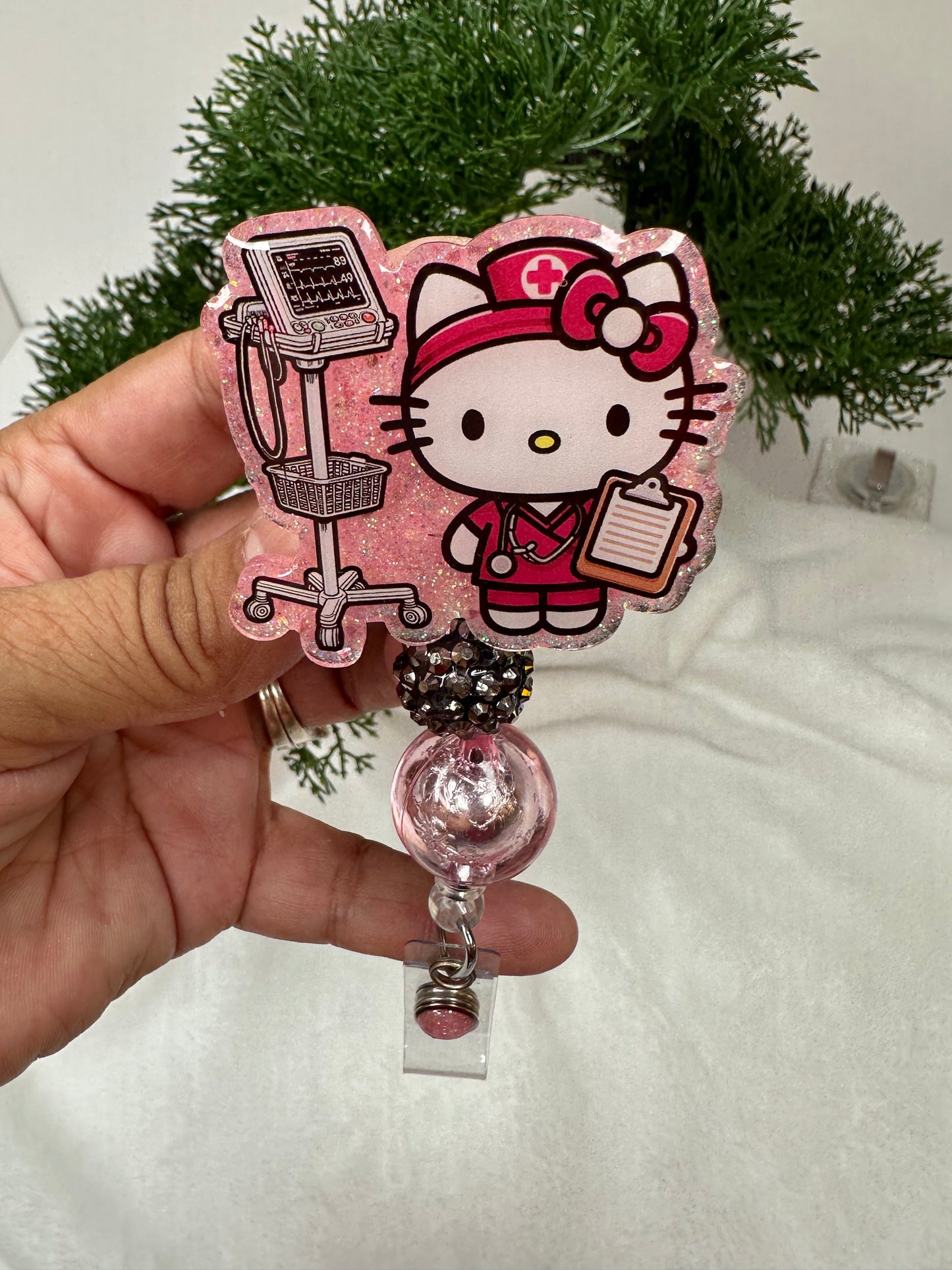 Kitty CNA/ CMA/ MA Nurse Badge Reel