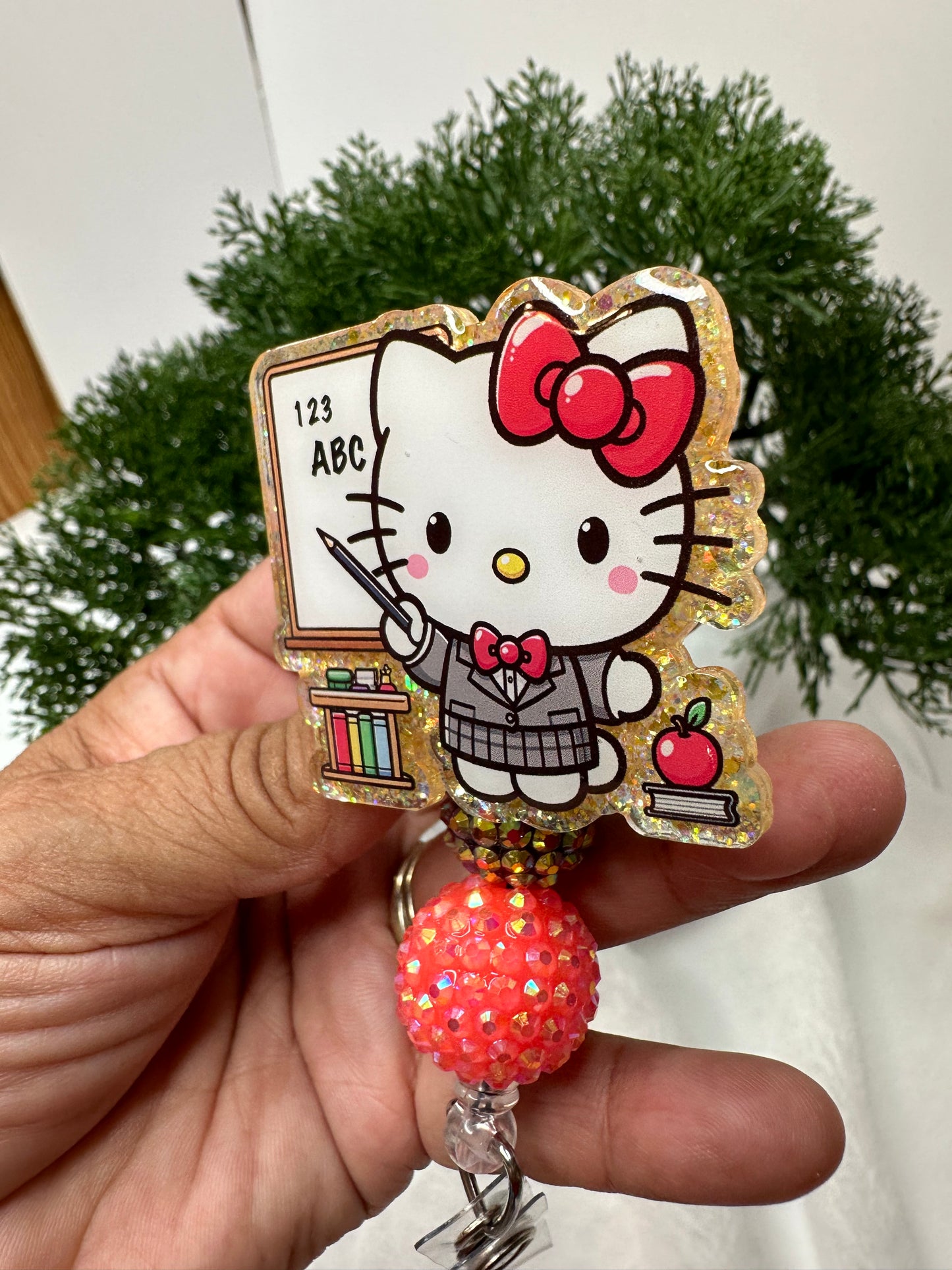 Kitty Teacher Badge Reel