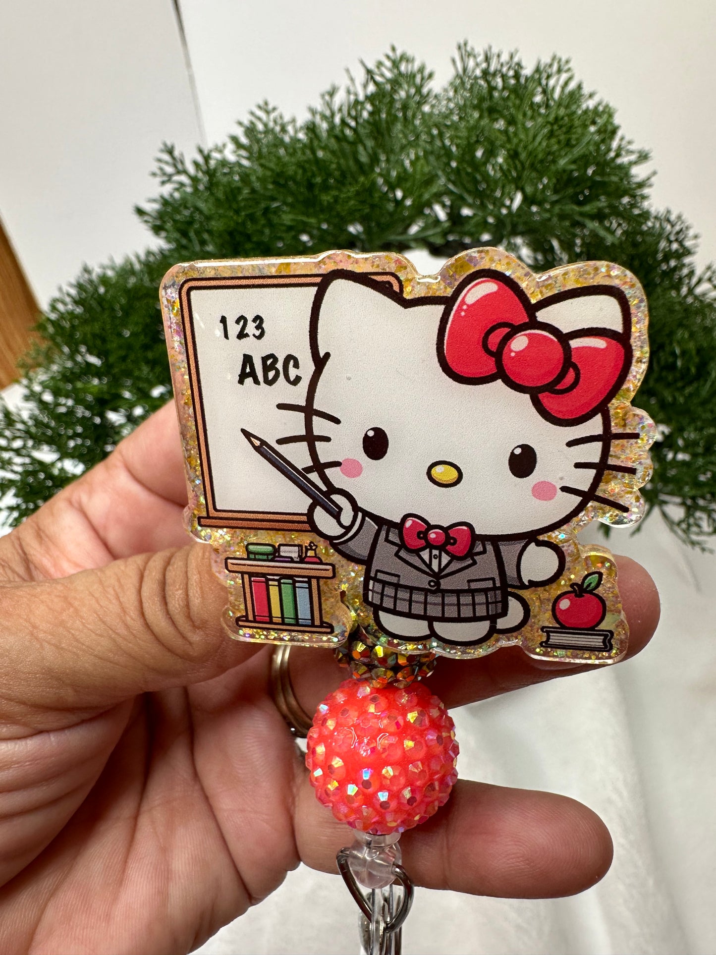 Kitty Teacher Badge Reel