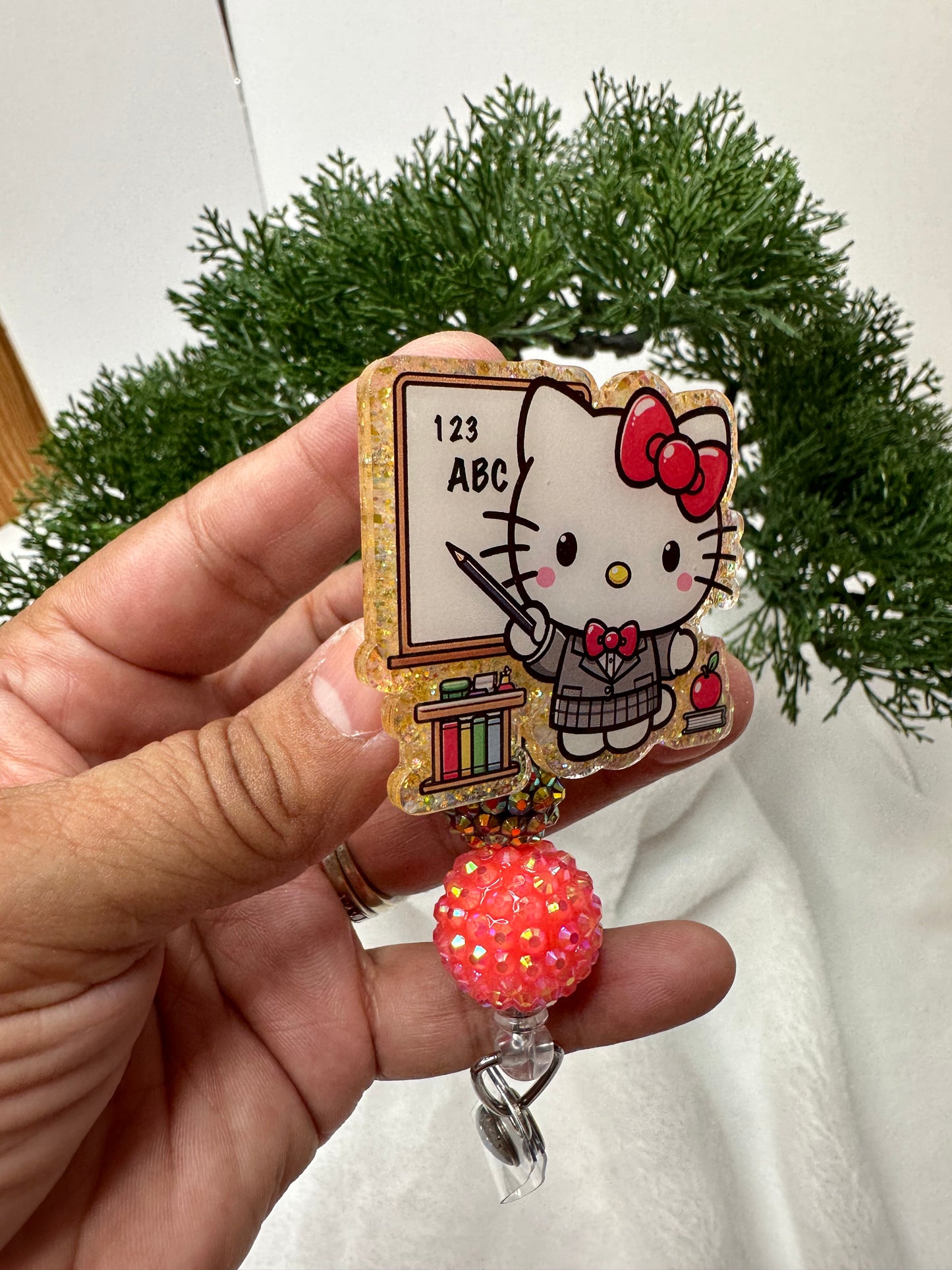 Kitty Teacher Badge Reel