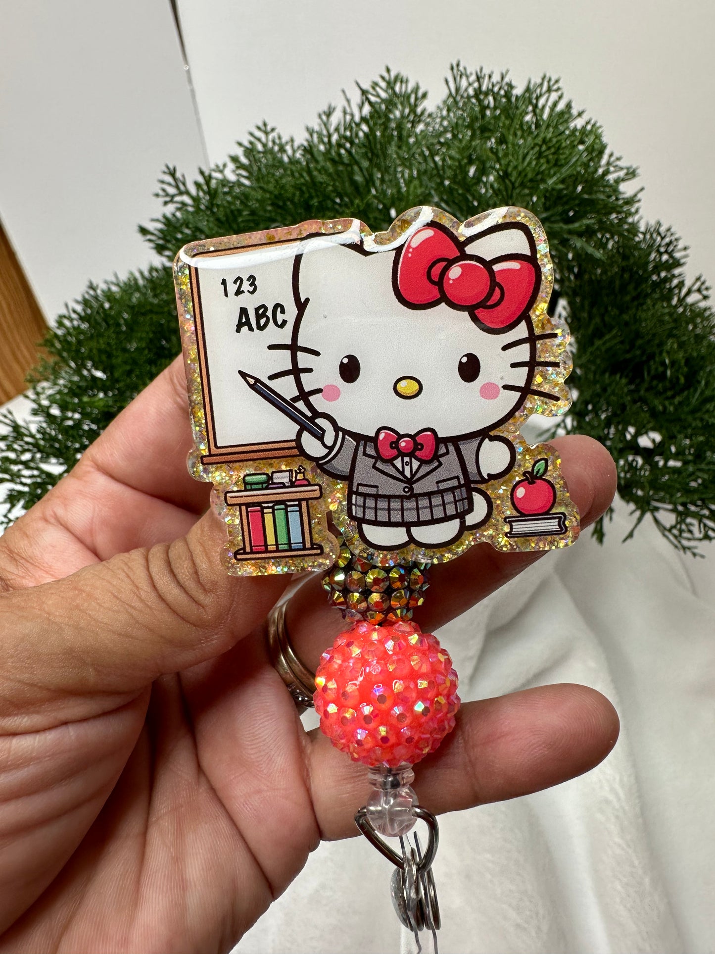 Kitty Teacher Badge Reel