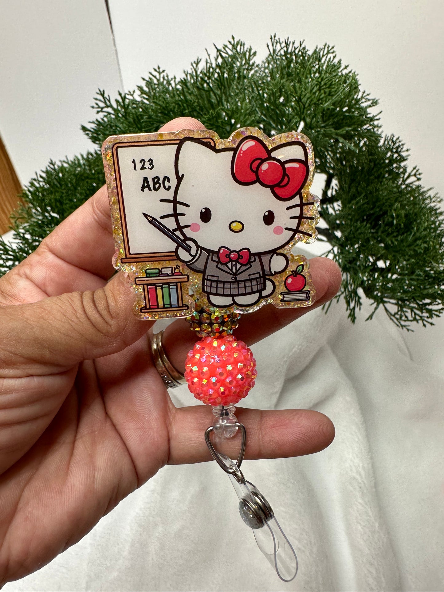 Kitty Teacher Badge Reel