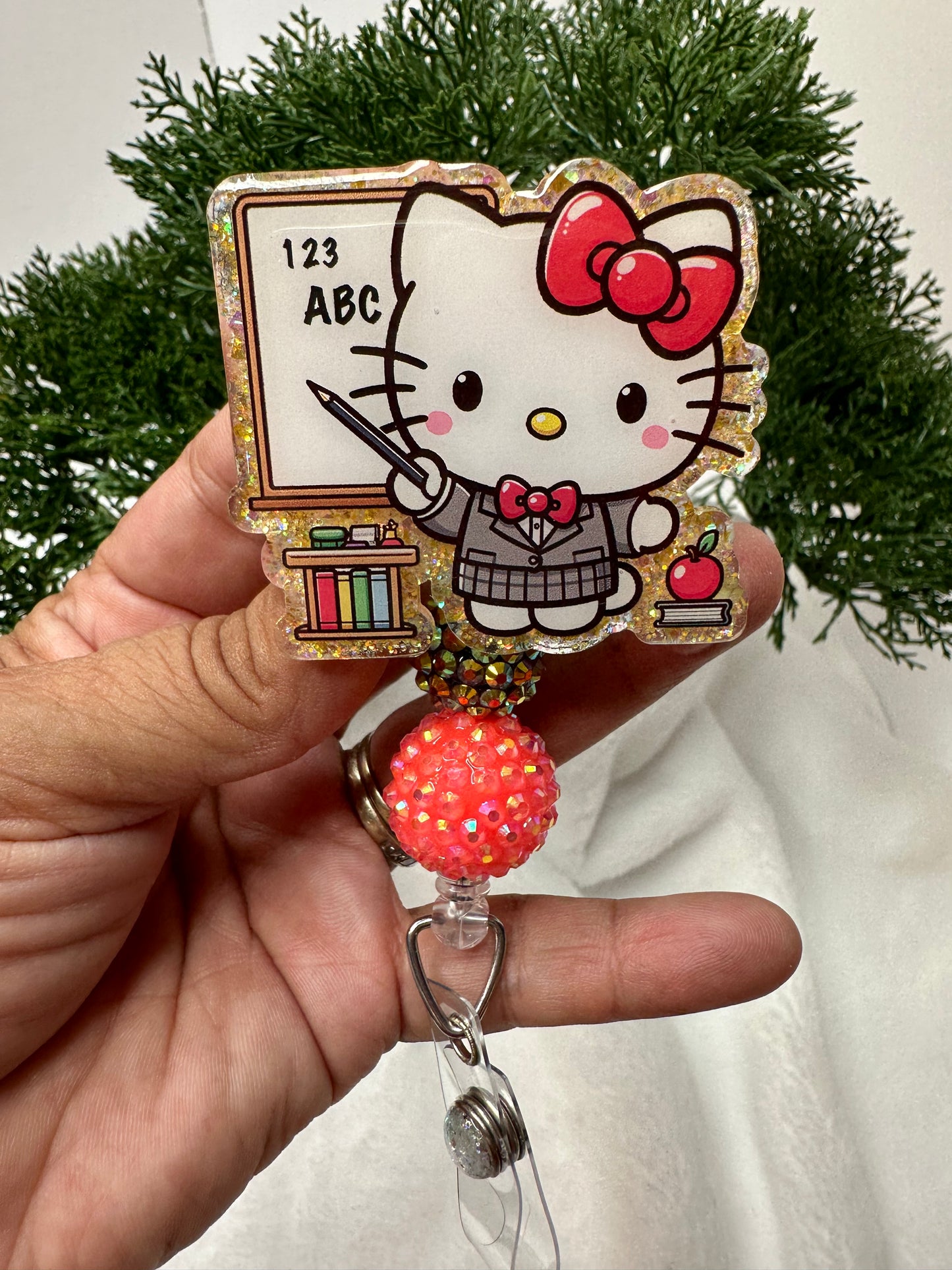 Kitty Teacher Badge Reel