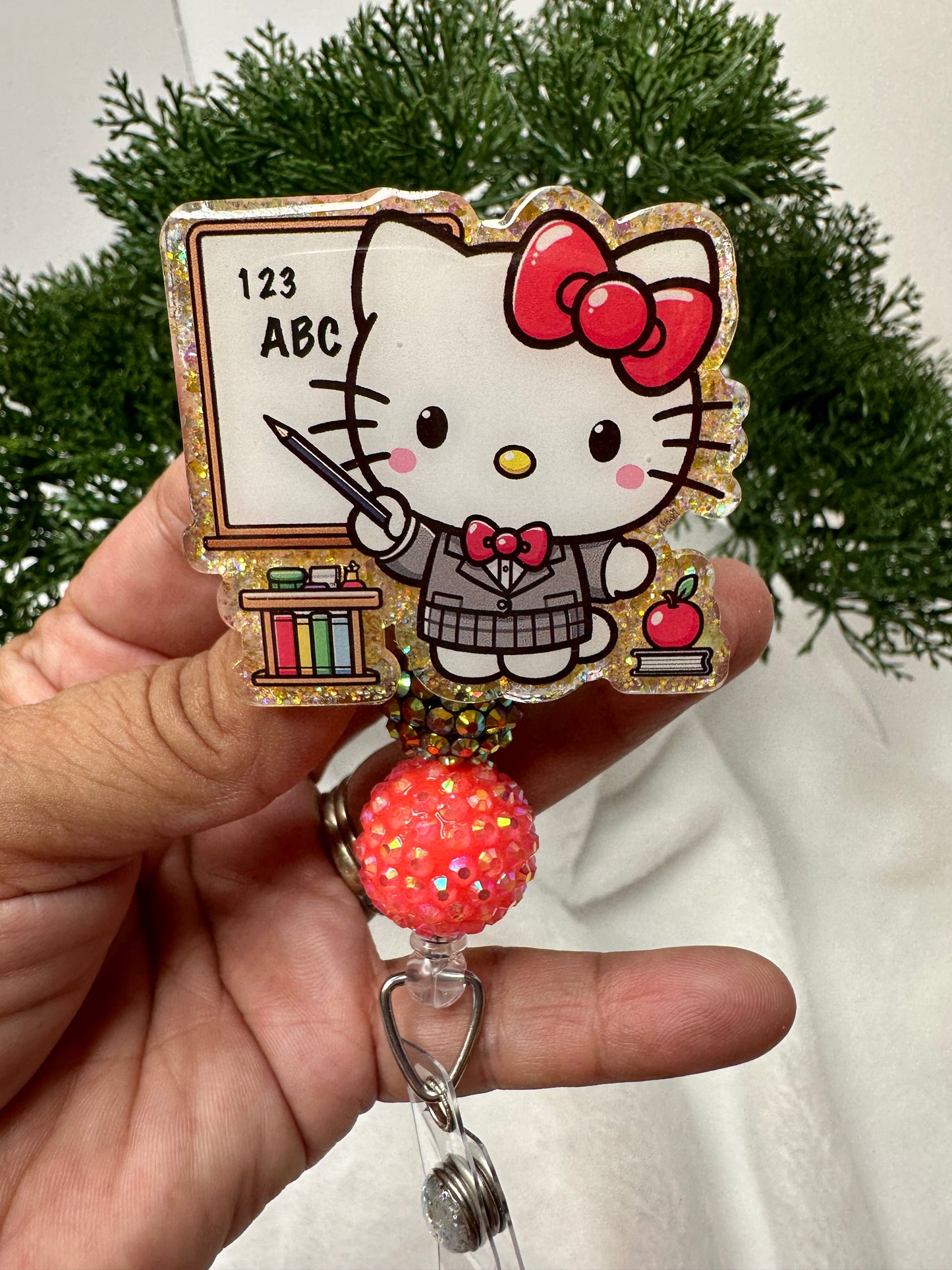 Kitty Teacher Badge Reel