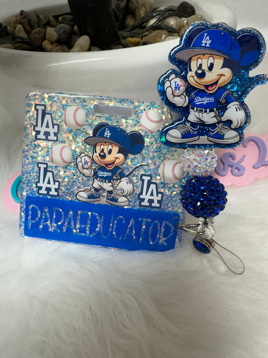 LA Blue Mouse Badge Buddy Set