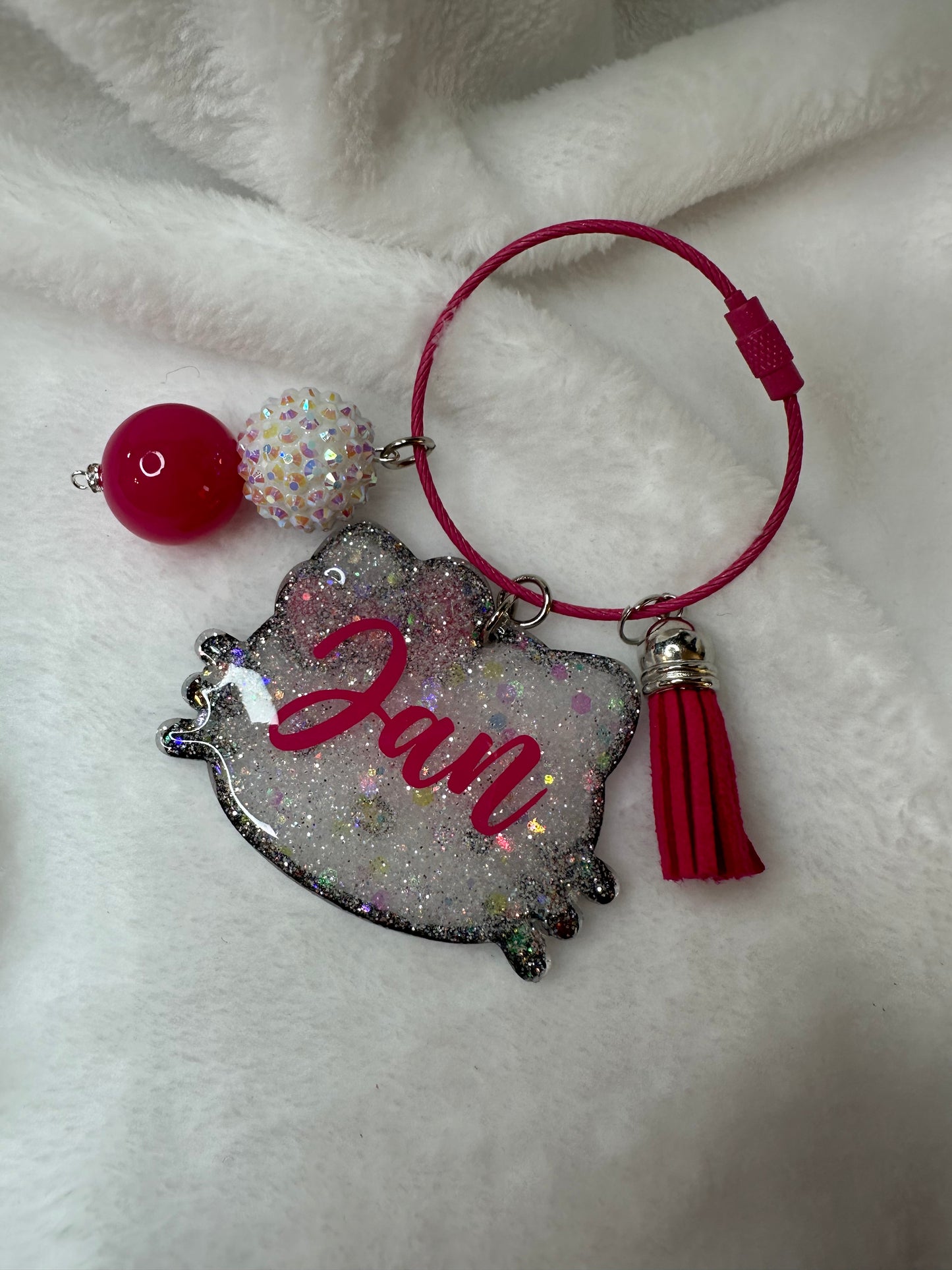 Pink Kitty Bag/Backpack Charm Tag