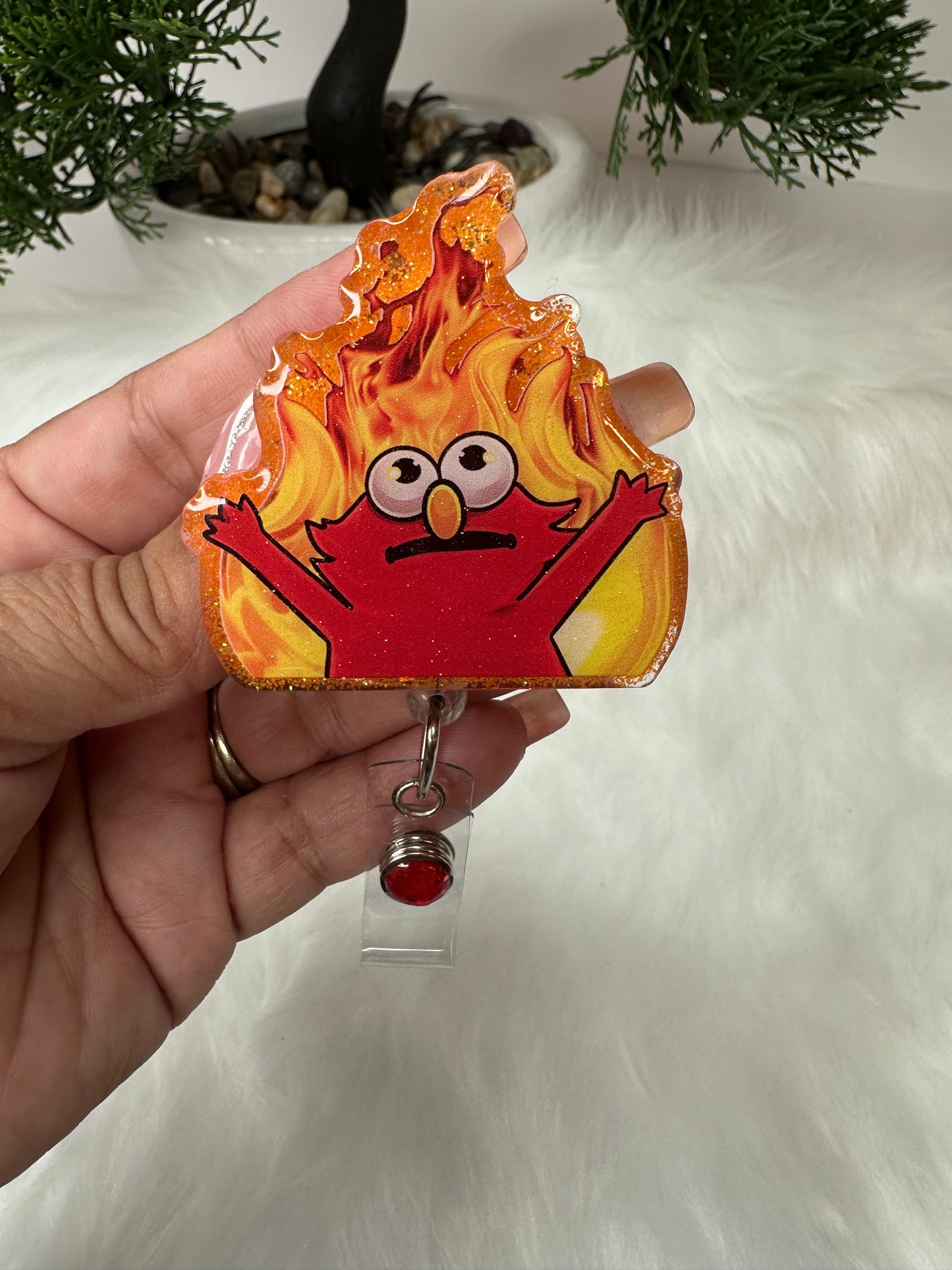 Funny Elmo Fire Badge Reel
