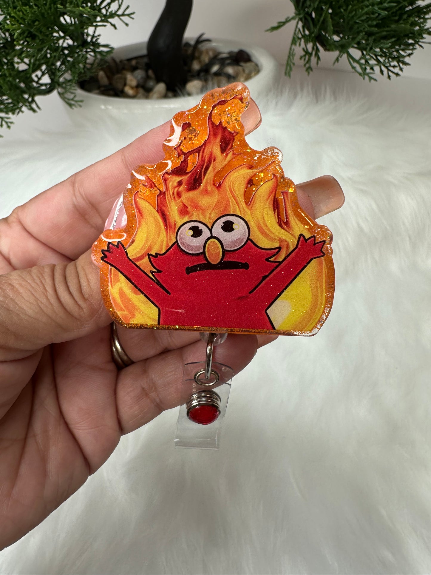 Funny Elmo Fire Badge Reel