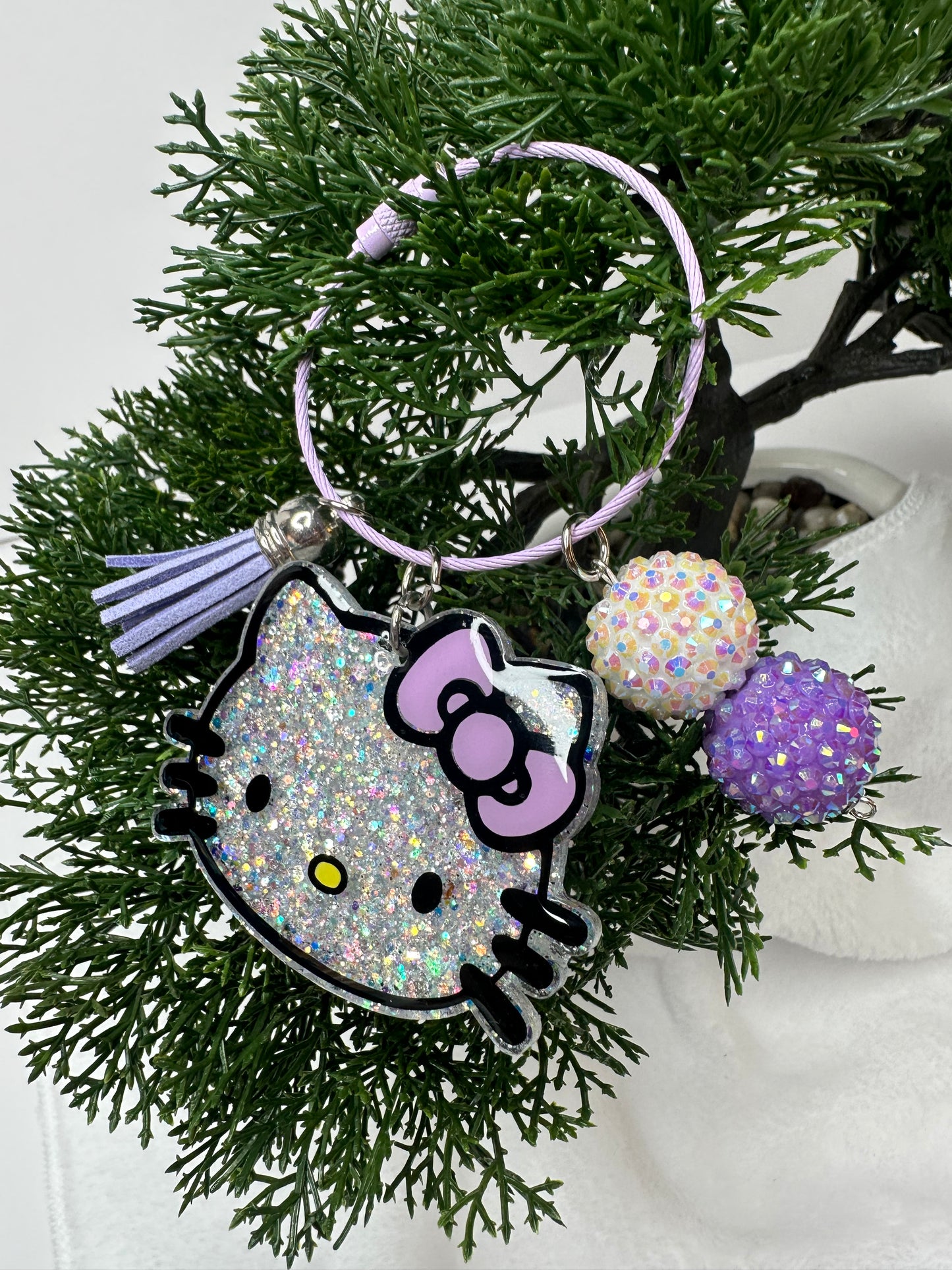 Lilac Kitty Backpack/Bag Charm Tag