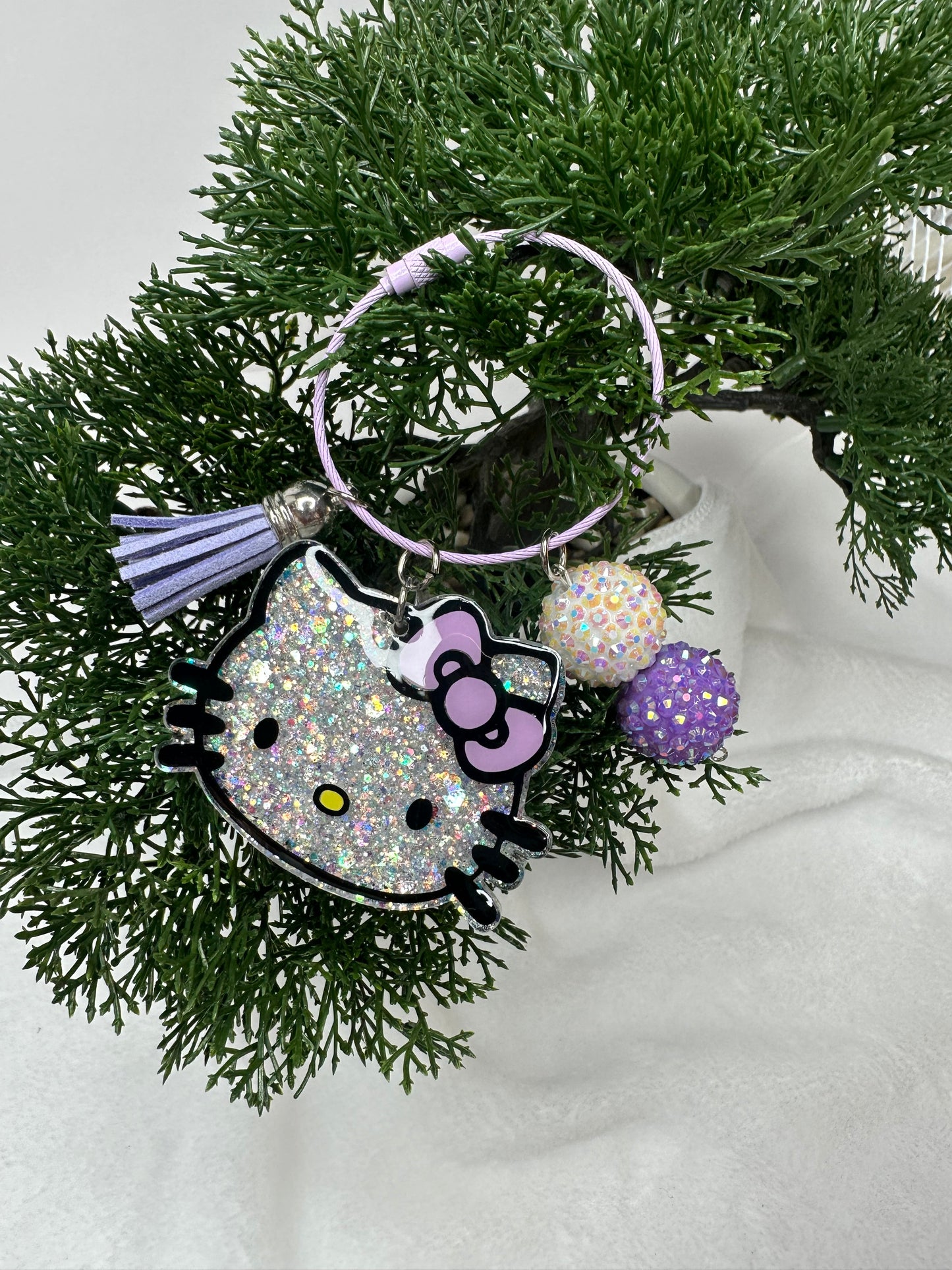 Lilac Kitty Backpack/Bag Charm Tag