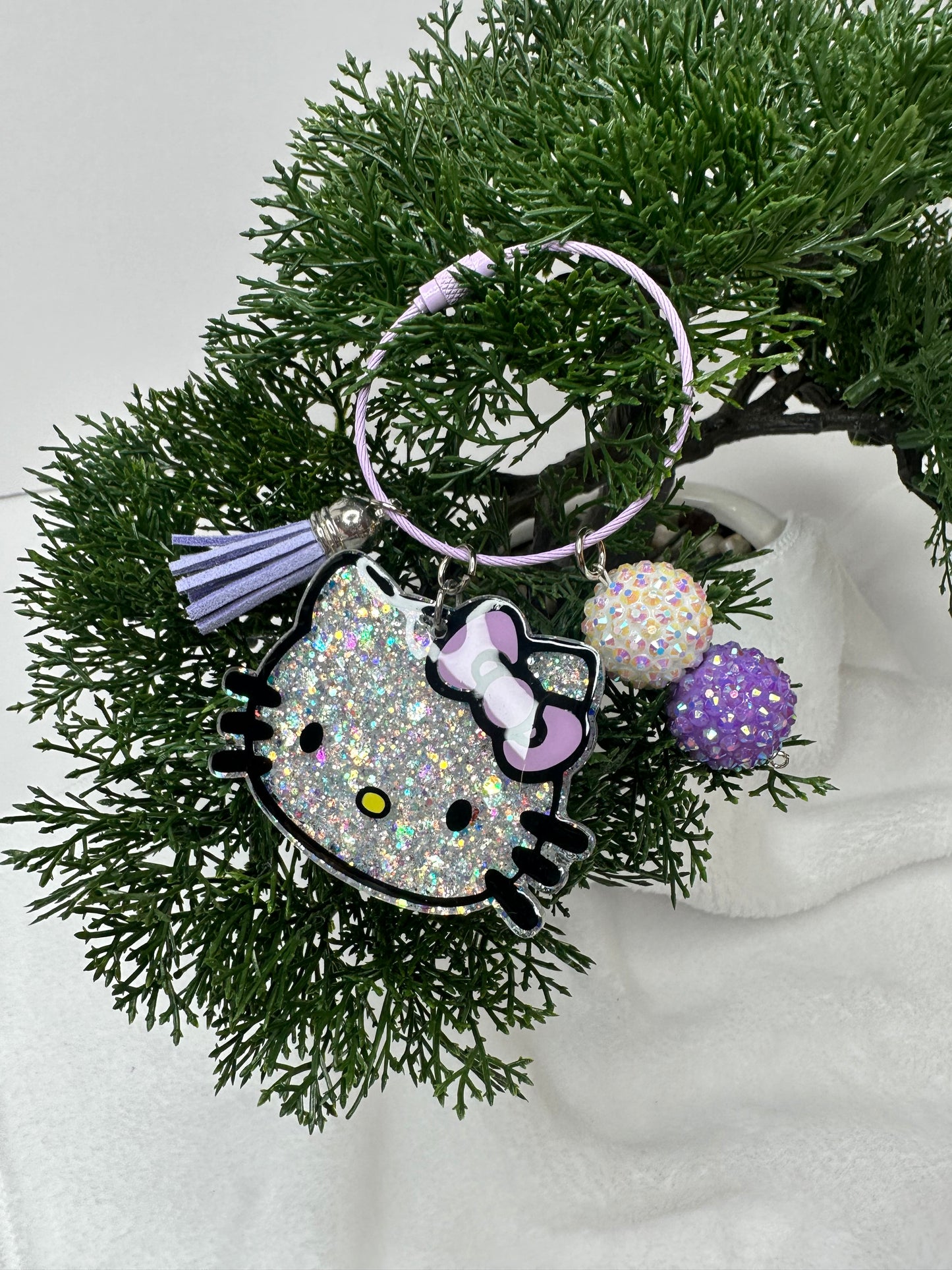 Lilac Kitty Backpack/Bag Charm Tag