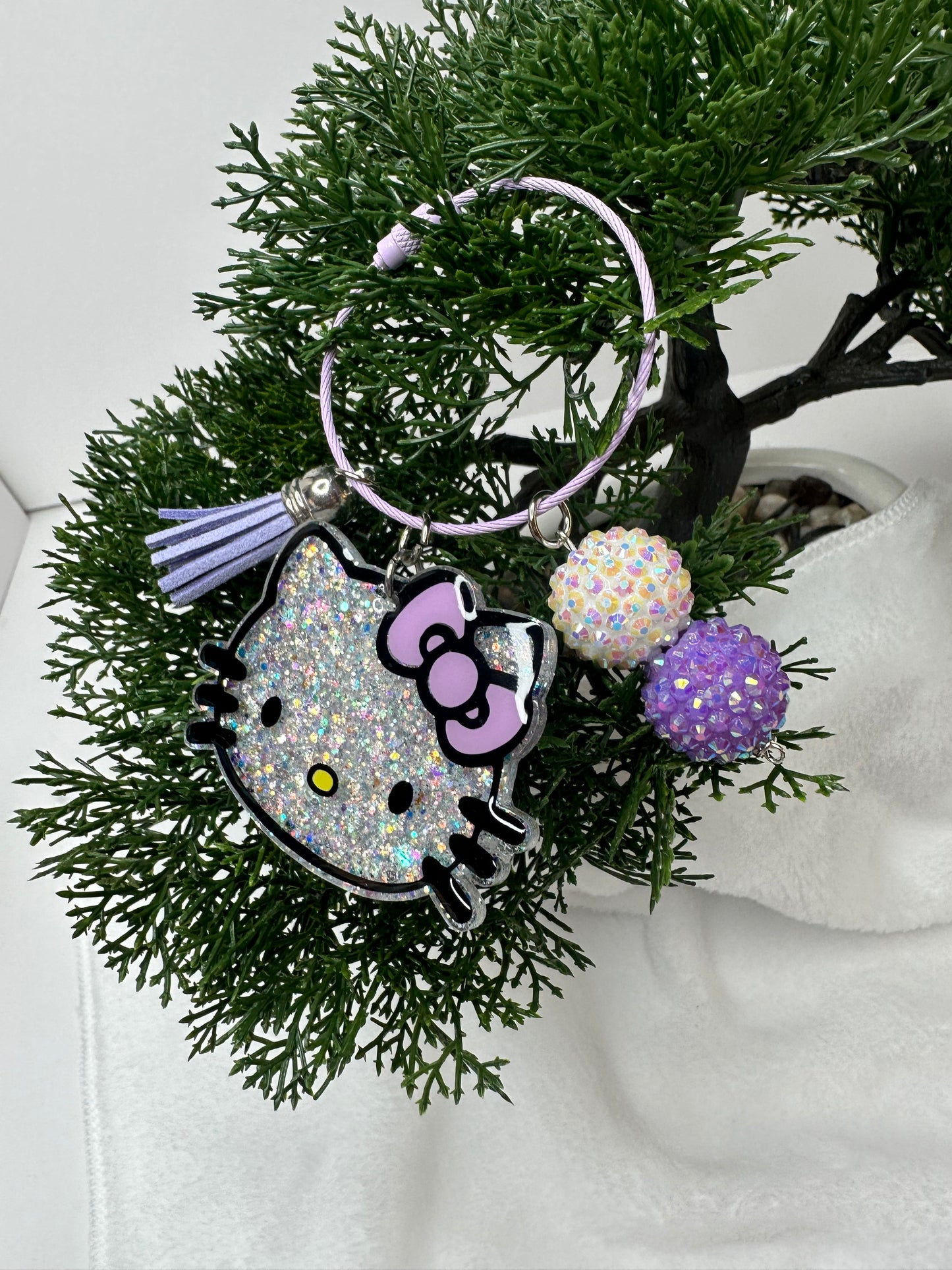 Lilac Kitty Backpack/Bag Charm Tag