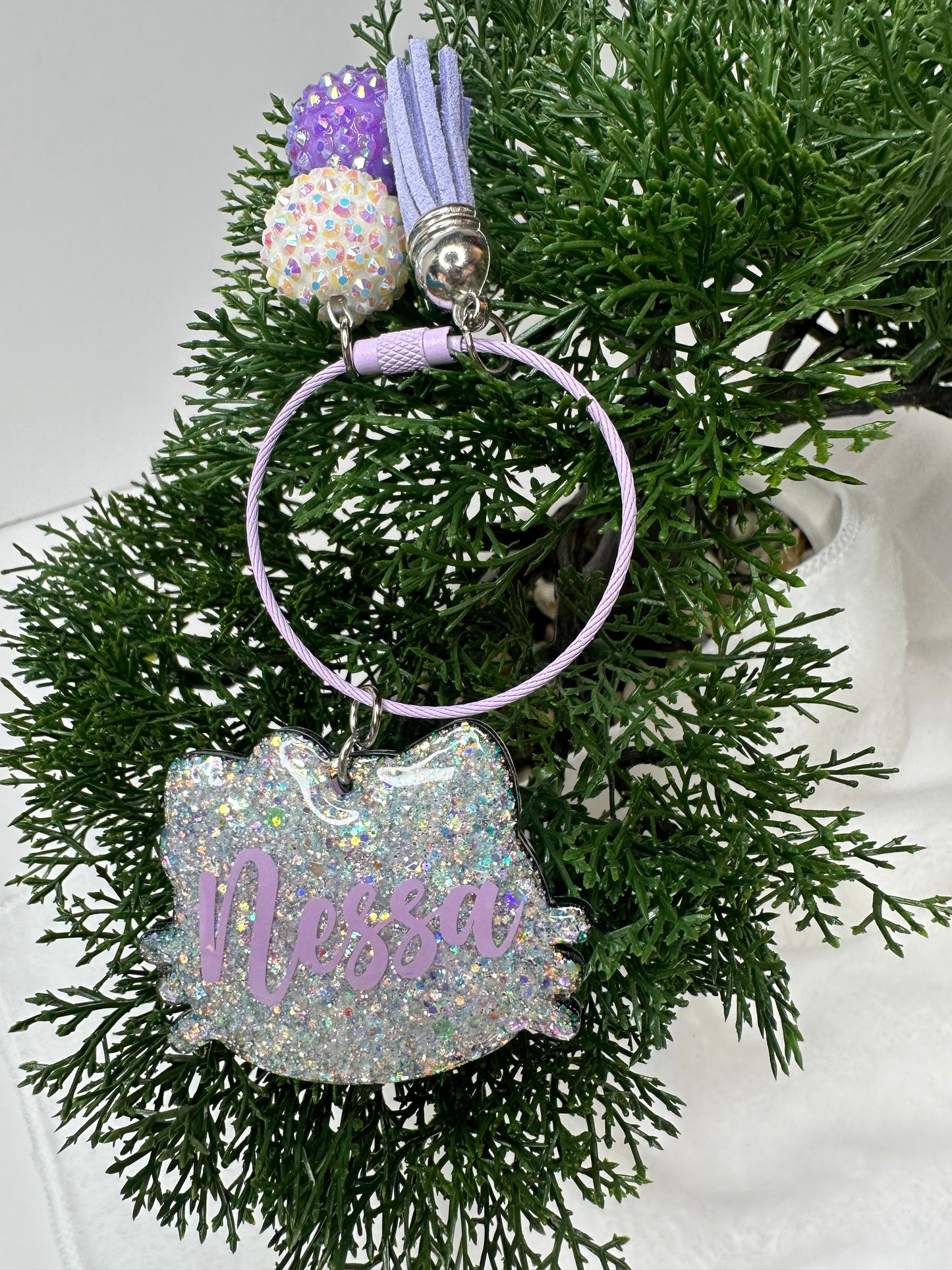 Lilac Kitty Backpack/Bag Charm Tag