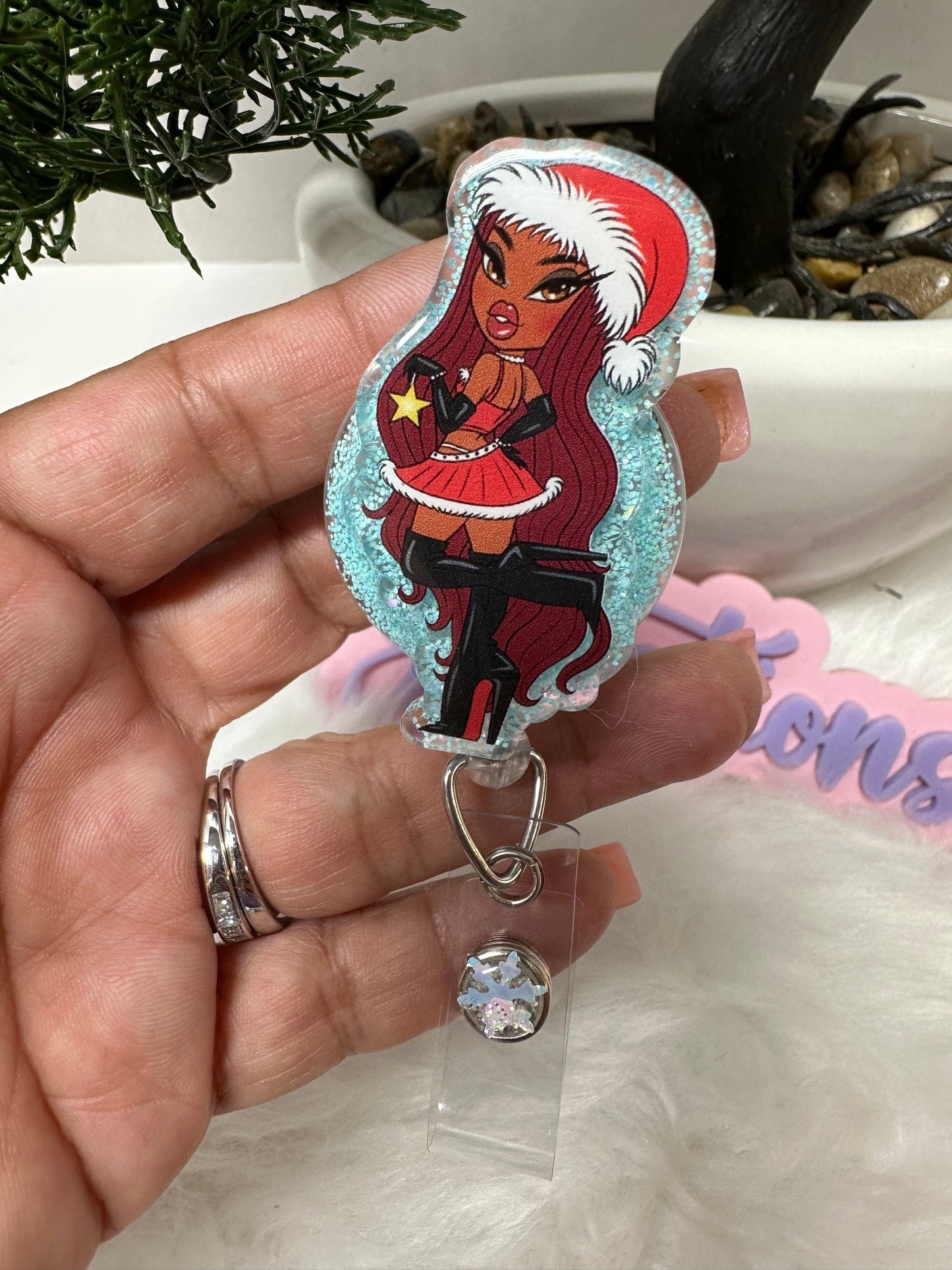 Christmas Bratz Doll Badge Reel