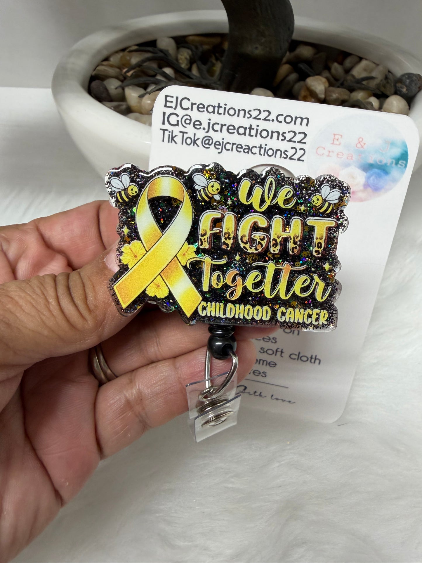 We Fight Together Childhood Cancer Awareness Badge Reel