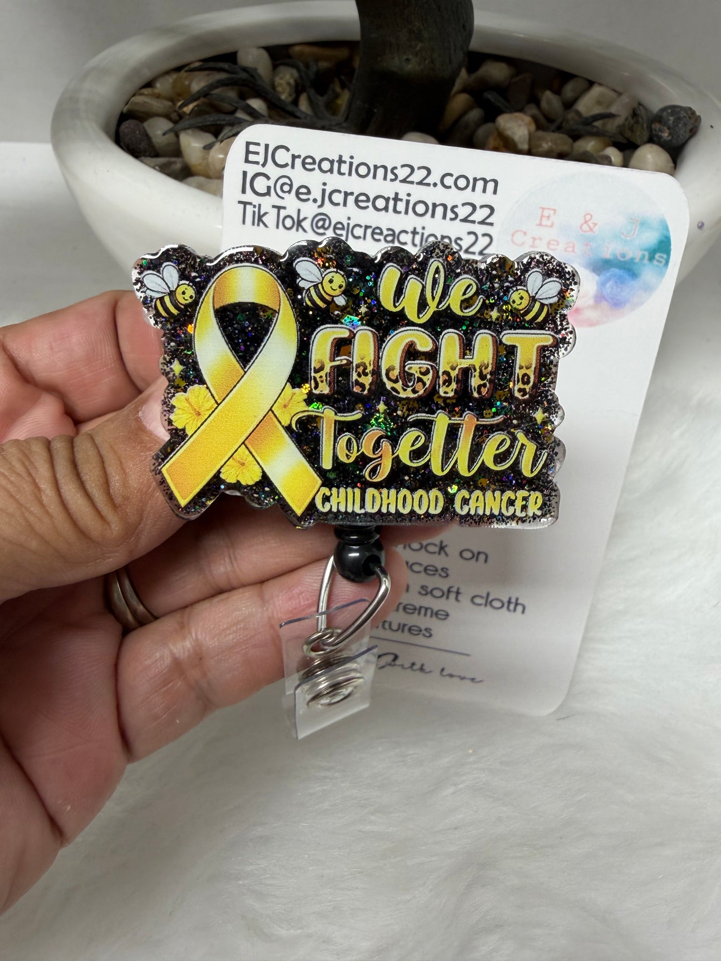 We Fight Together Childhood Cancer Awareness Badge Reel