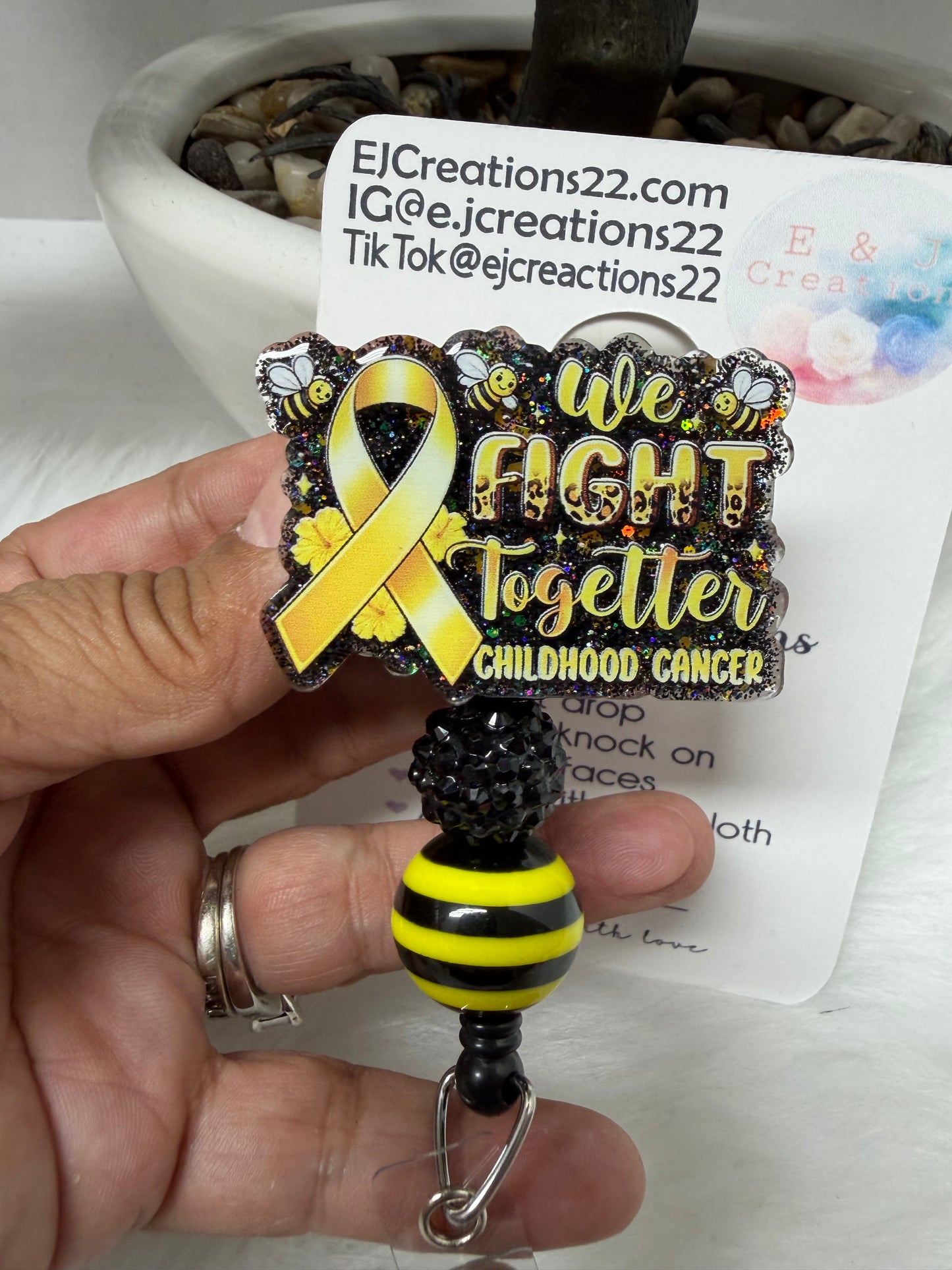 We Fight Together Childhood Cancer Awareness Badge Reel