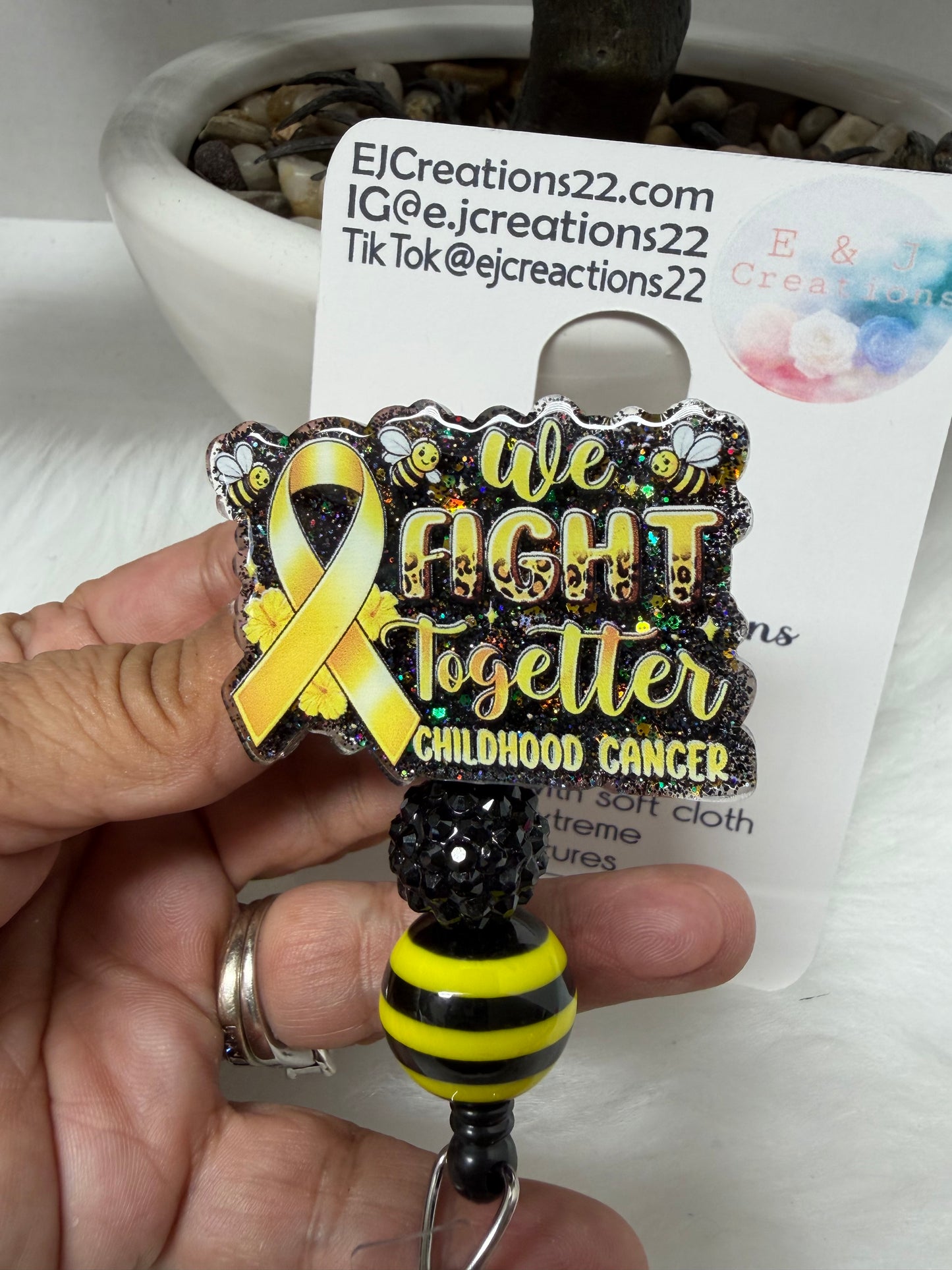 We Fight Together Childhood Cancer Awareness Badge Reel