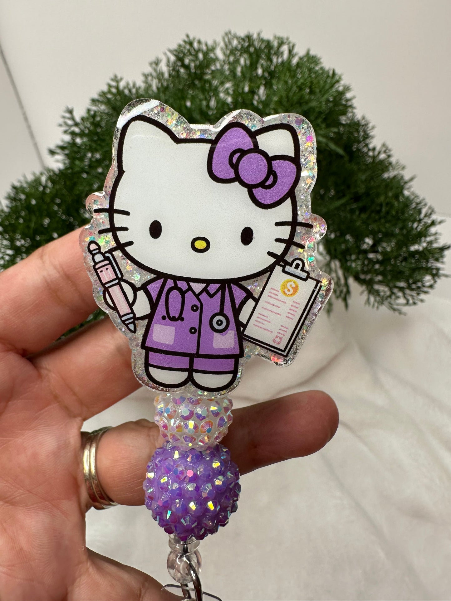 Purple Kitty Medical Biller Badge Reel