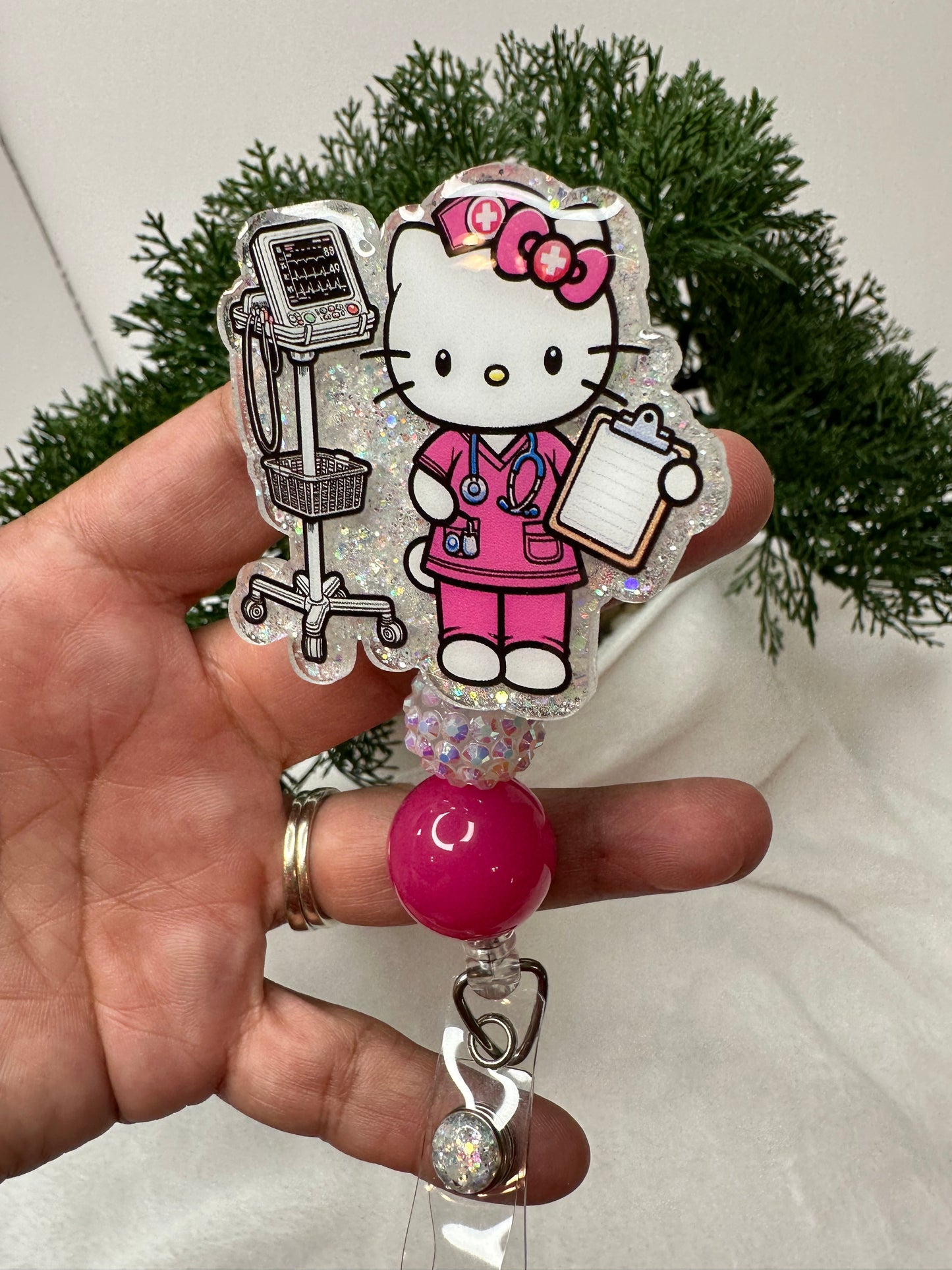 Kitty Nurse Badge Reel /CNA/RN/MA/CMA