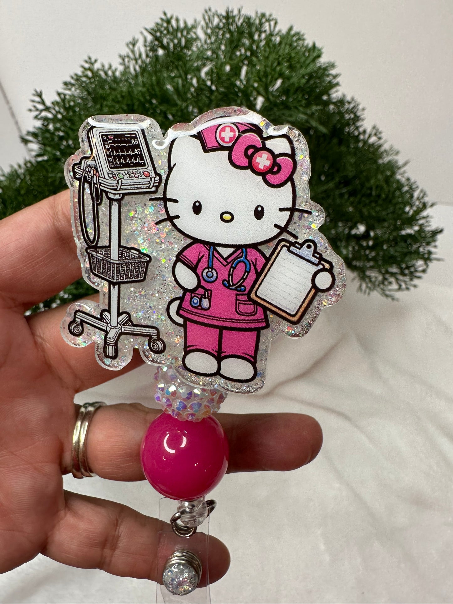 Kitty Nurse Badge Reel /CNA/RN/MA/CMA