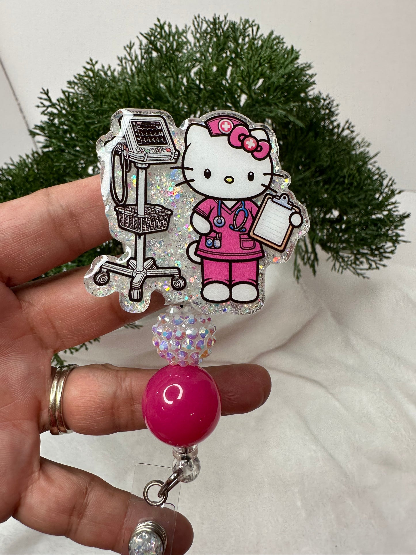 Kitty Nurse Badge Reel /CNA/RN/MA/CMA