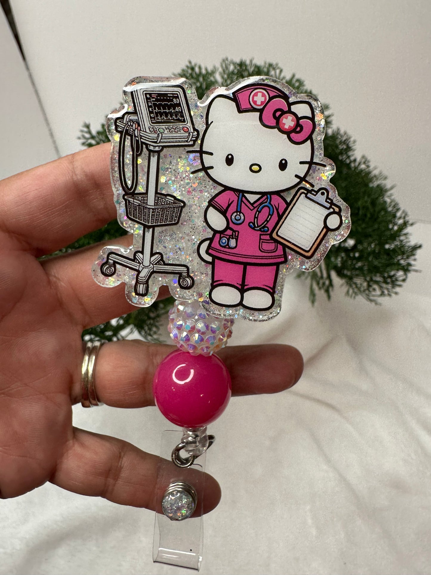 Kitty Nurse Badge Reel /CNA/RN/MA/CMA