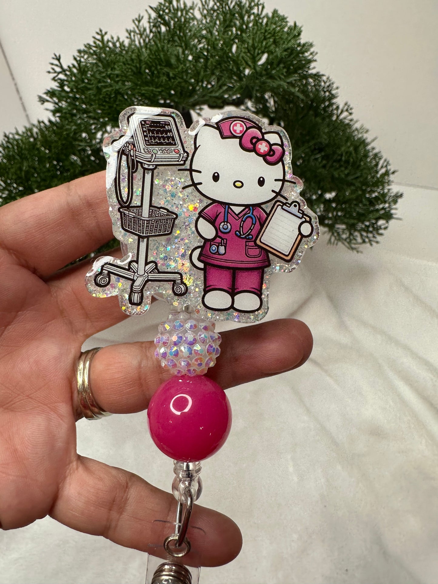 Kitty Nurse Badge Reel /CNA/RN/MA/CMA