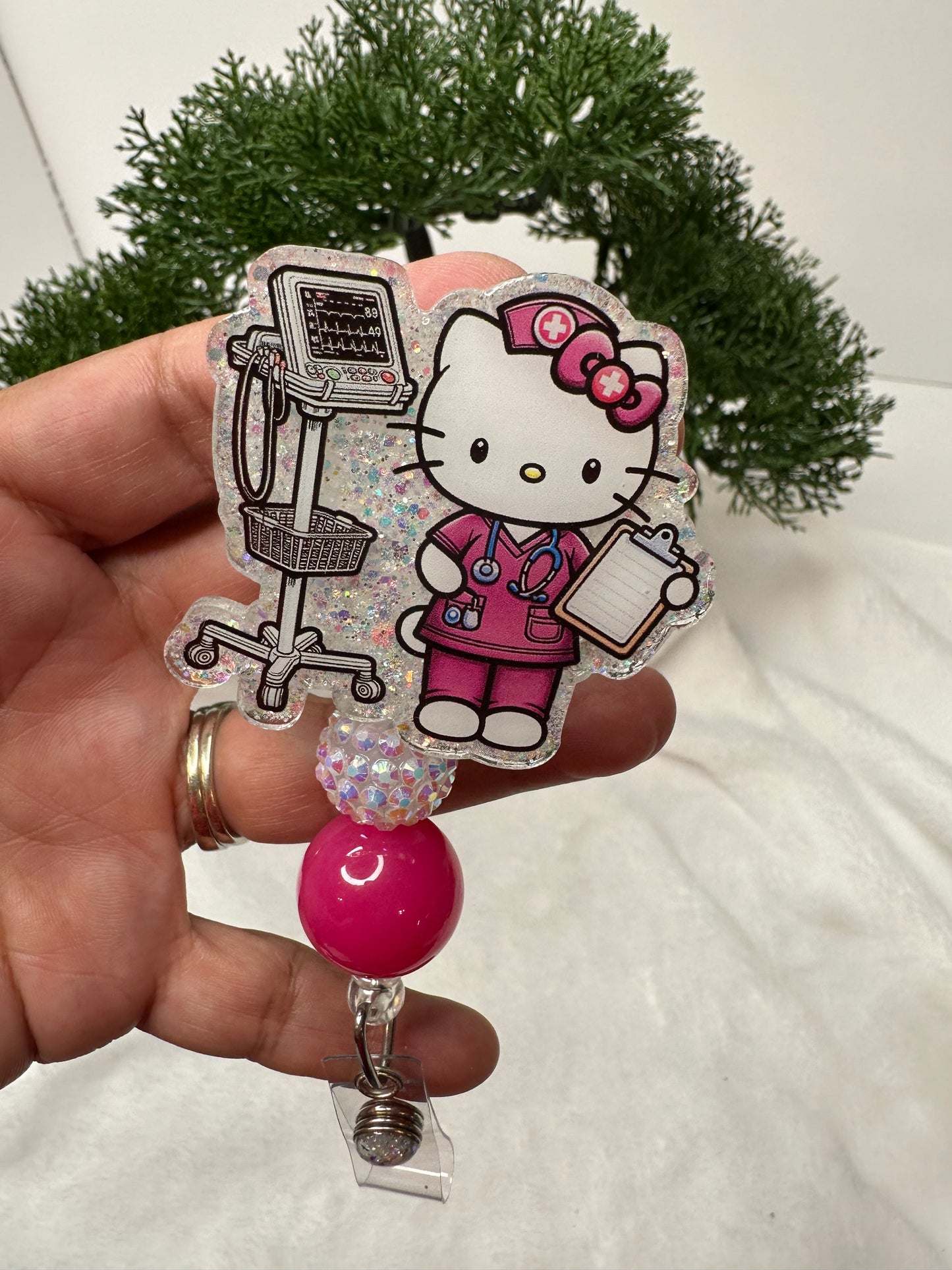 Kitty Nurse Badge Reel /CNA/RN/MA/CMA